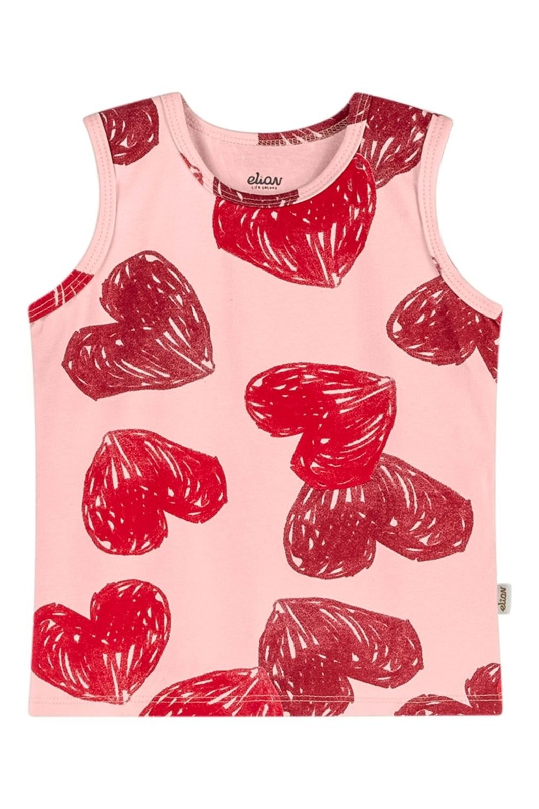 Infantil - Regata Menina Cotton Estampa Elian Rosa
