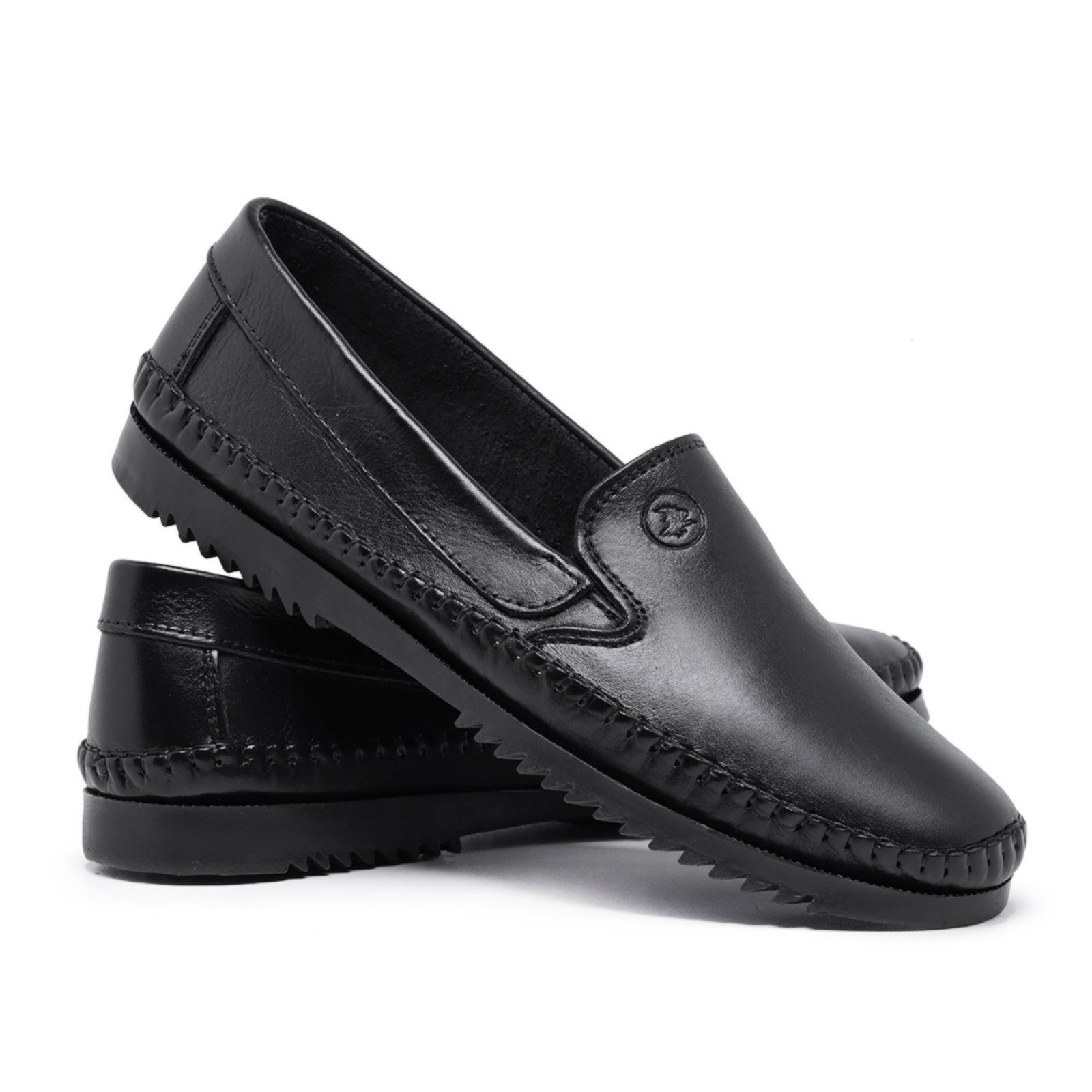 Mocassim Masculino Sapatilha De Couro Dockside Moderna Macia Schiareli 2020 Preto