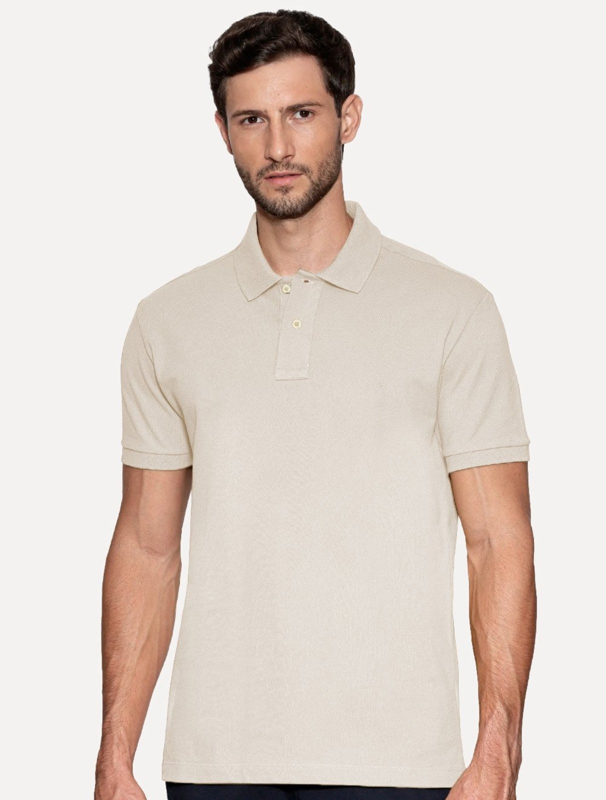 Polo Aramis Masculina Regular Basic Piquet Surton Mono Logo Areia