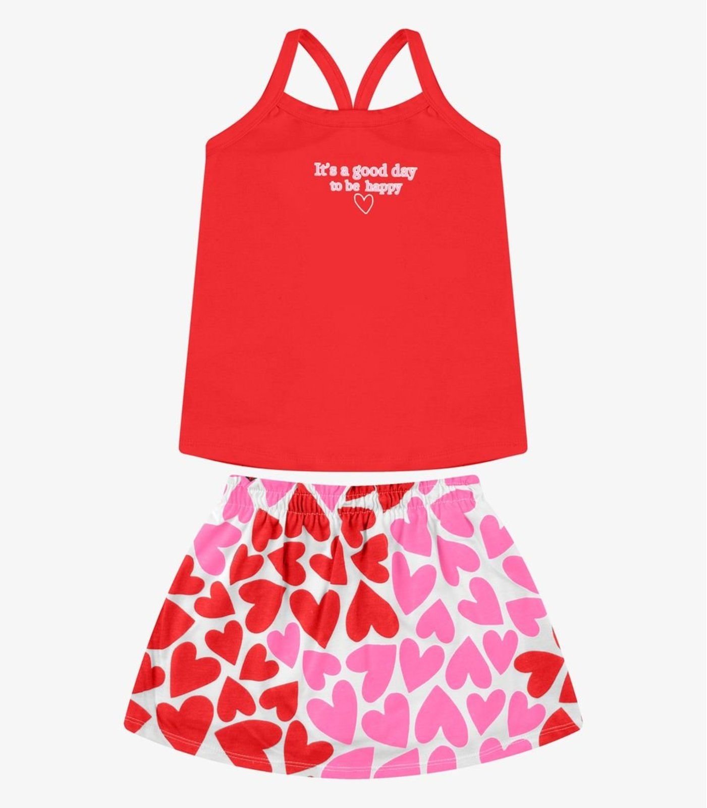 Infantil - Conjunto Regata Com Saia Cotton Rovi Vermelho