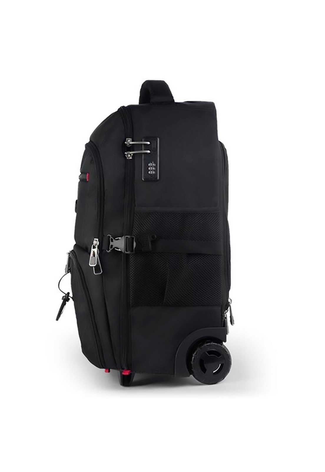 Vista 3 Mochila Rodinhas Executiva Bolsa Reforçada Espaçosa Alça Costas Cadeado Crossgear preto Crossgear preto