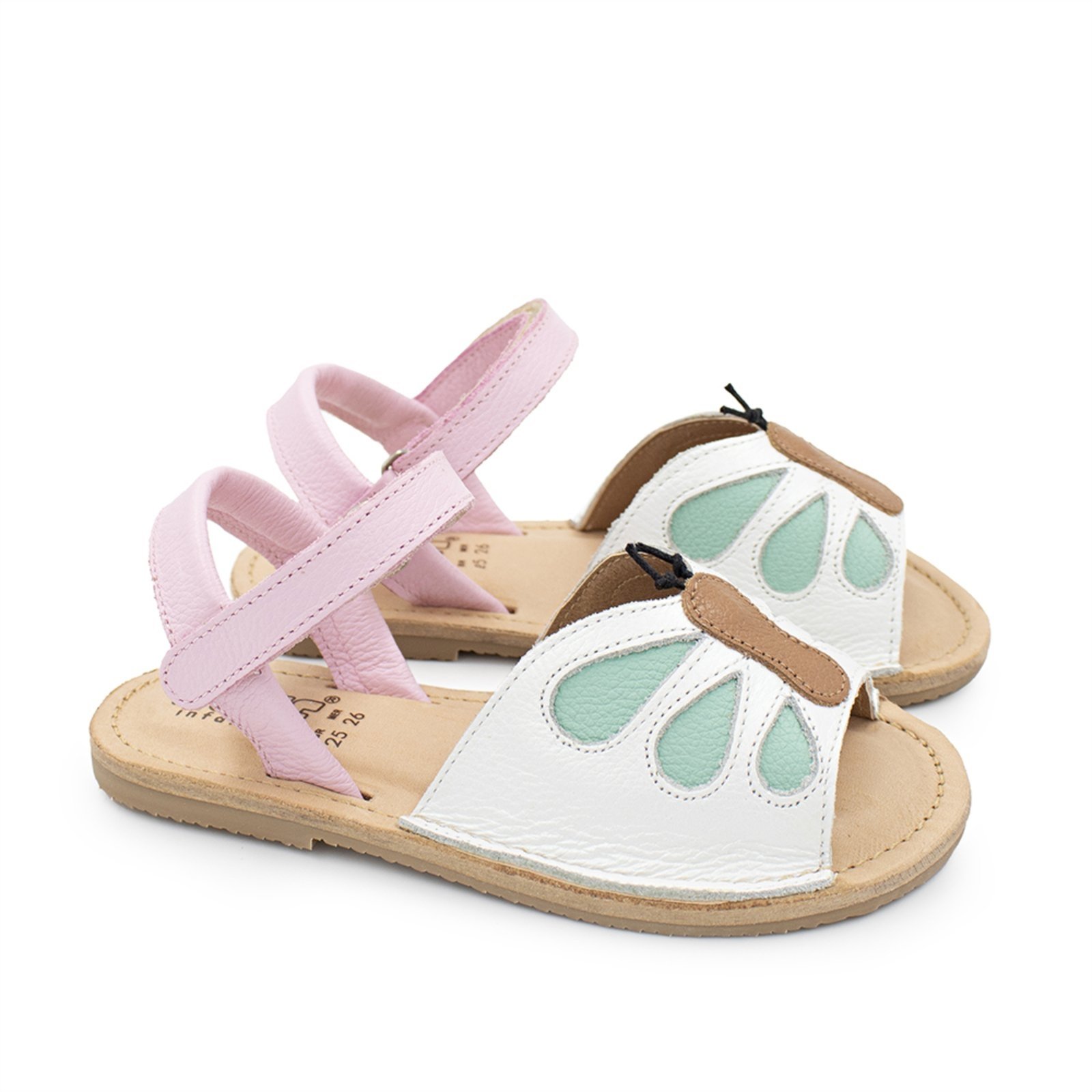 Vista 2 Infantil - Sandalia Menina Blue Helen Couro Perola Blue Infantis off-white blue