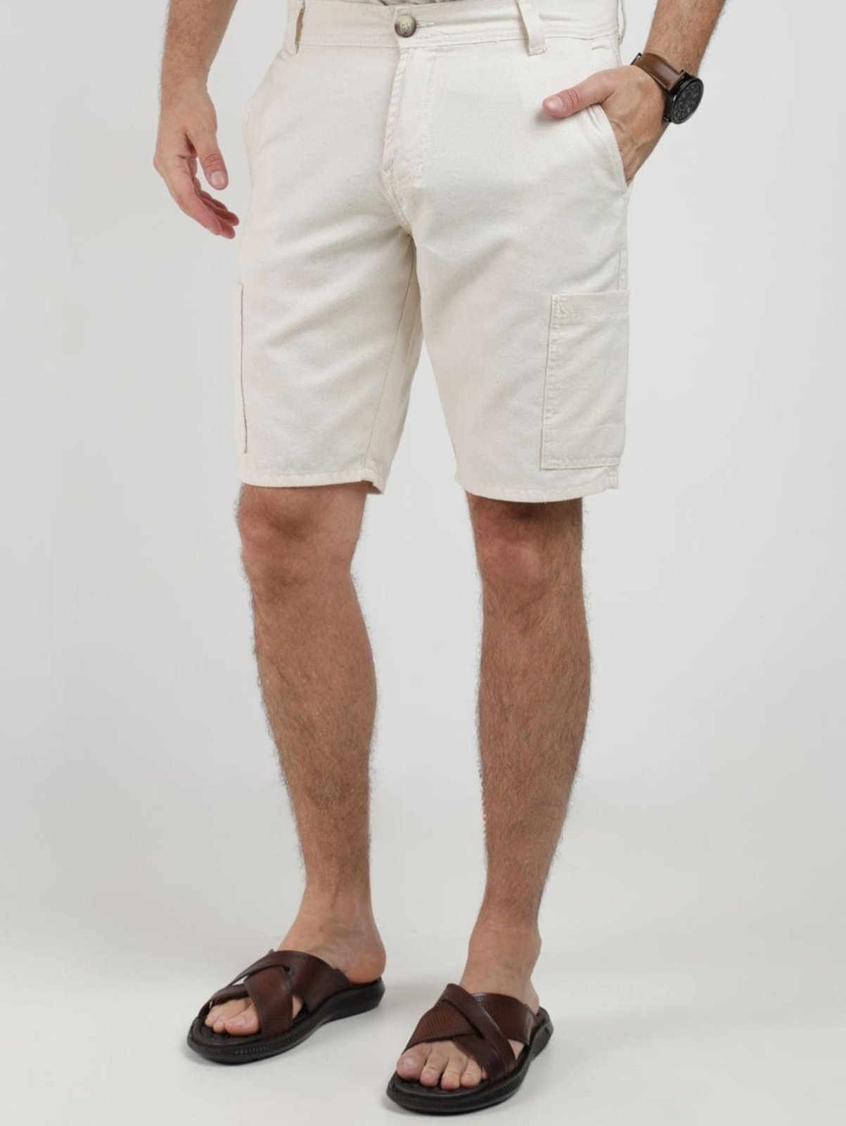 Vista 2 Bermuda Sarja Cargo Elétron Masculina NATURAL bege natural Elétron bege natural