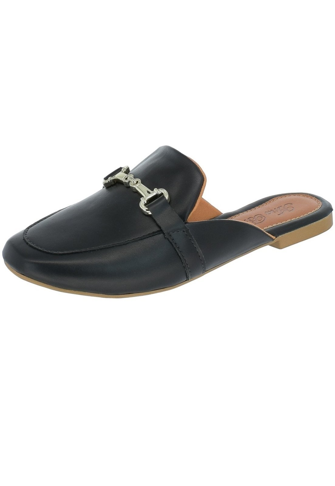 Mule Feminino Sapatilha Rasteira Bico Quadrado 132 Ana Brito Preto