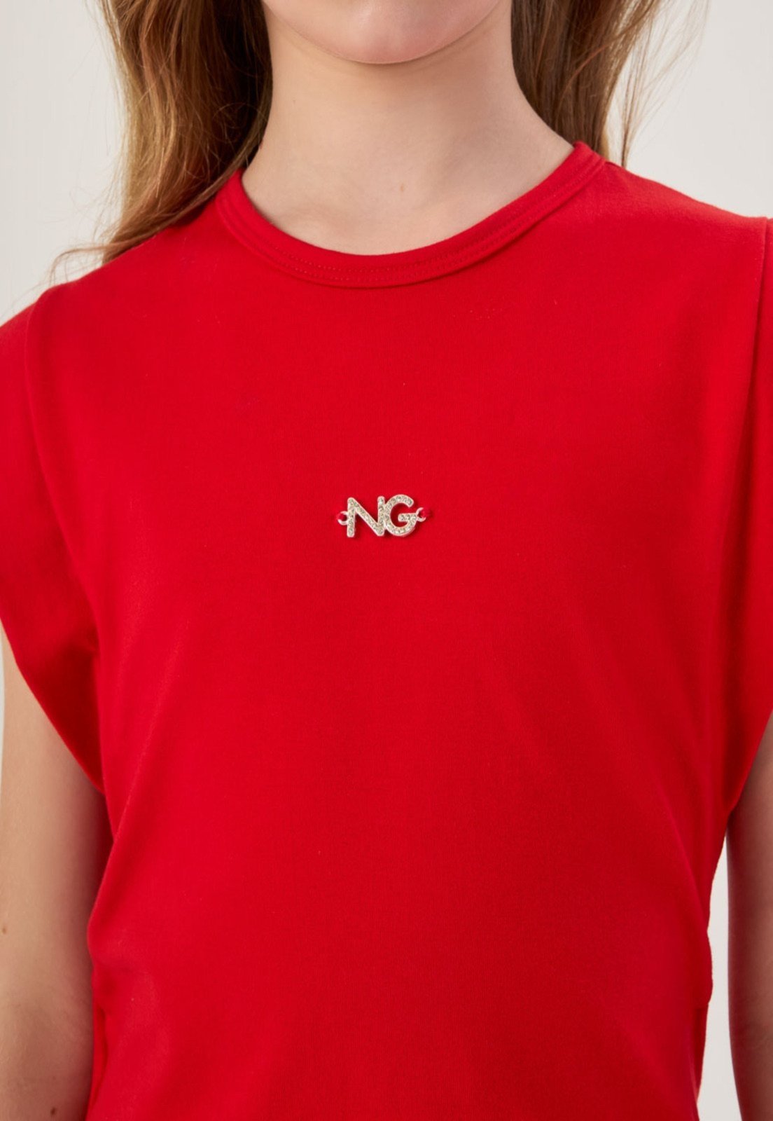 Vista 3 Infantil - Blusa Menina Vermelha Nina Go 10 vermelho Nina Go vermelho
