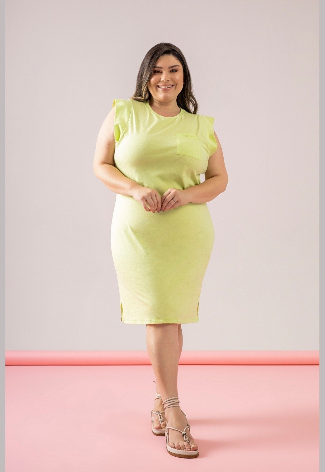Vestido Básico em Meia Malha Just Basic Verde
