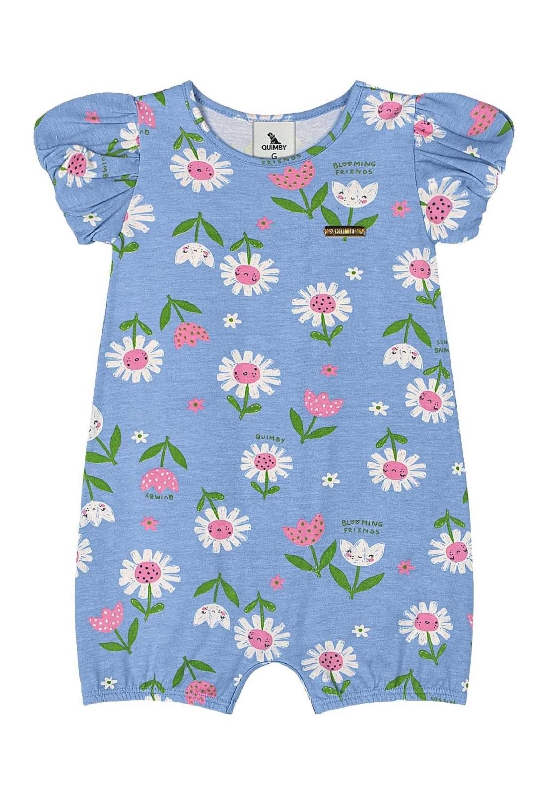 Vista 2 Infantil - Banho de Sol Flores para Menina Quimby verde Quimby verde
