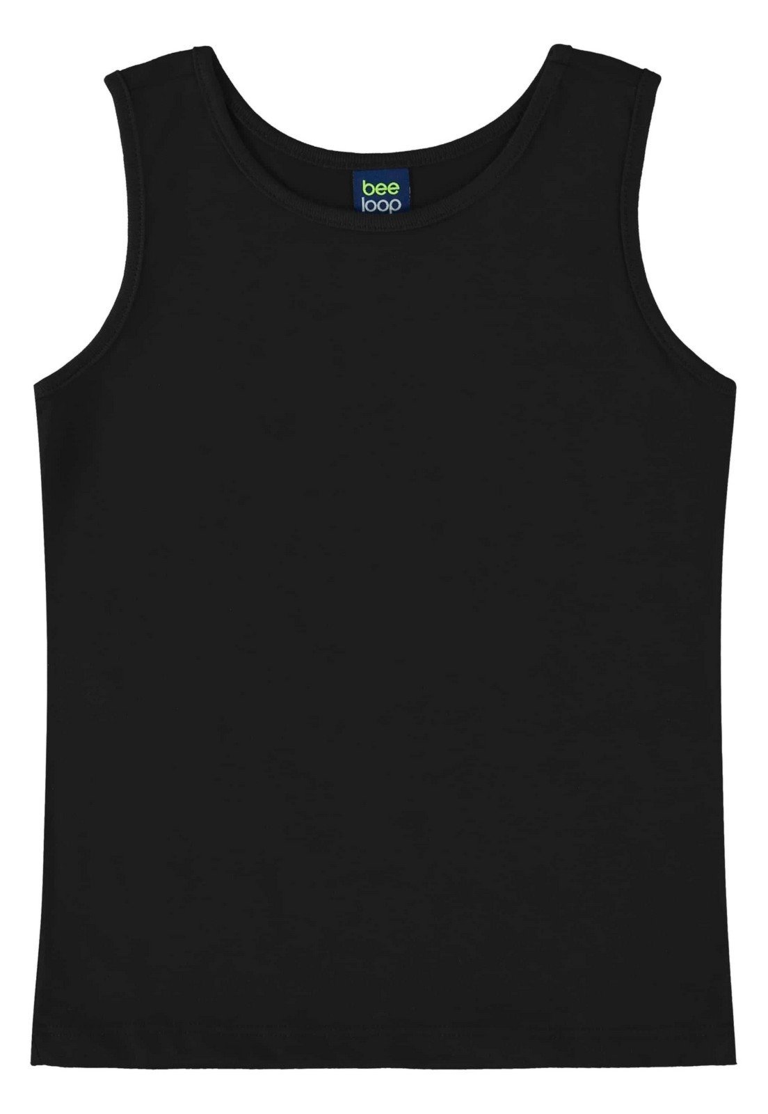 Infantil - Regata Básica em Meia Malha para Menina Bee Loop Preto
