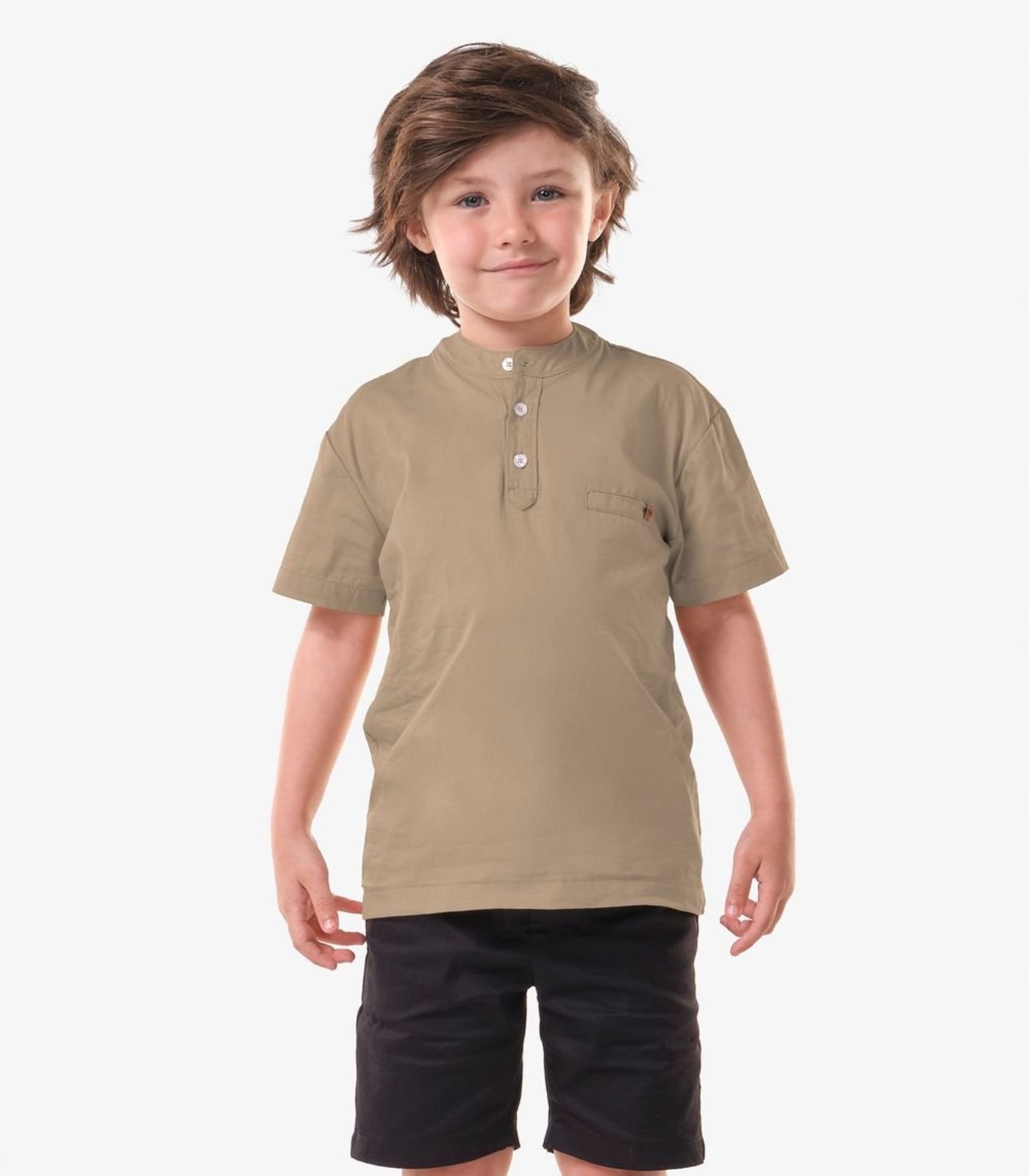 Infantil - Conjunto Camisa Com Bermuda Trick Nick Bege