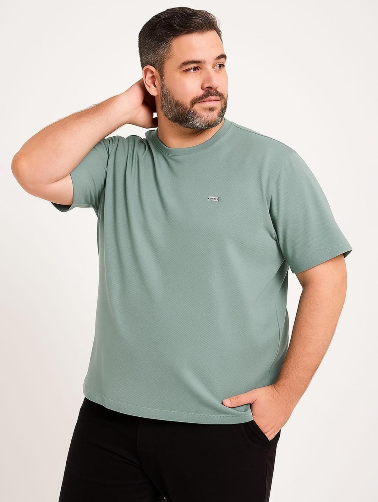 Camiseta Manga Curta Plus Size Masculina VERDE CLARO