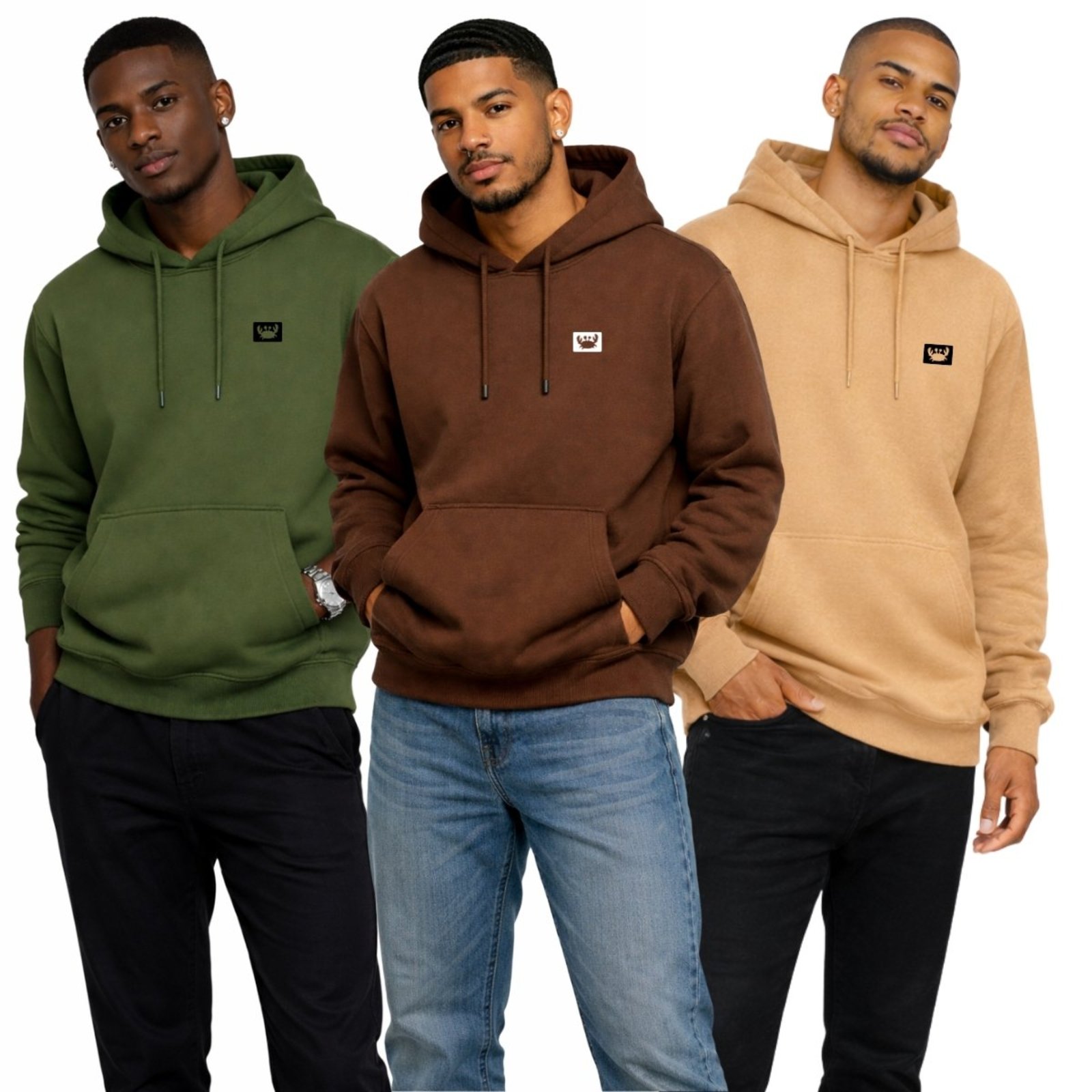 Kit 3 Blusas De Frio Moletom Canguru Com Capuz Casaco Estampado Siri