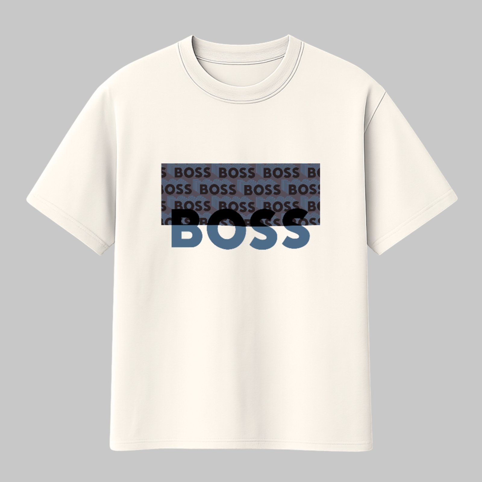 Camiseta Básica Urban Boss Estilo Fashion Street Minimalista Off White