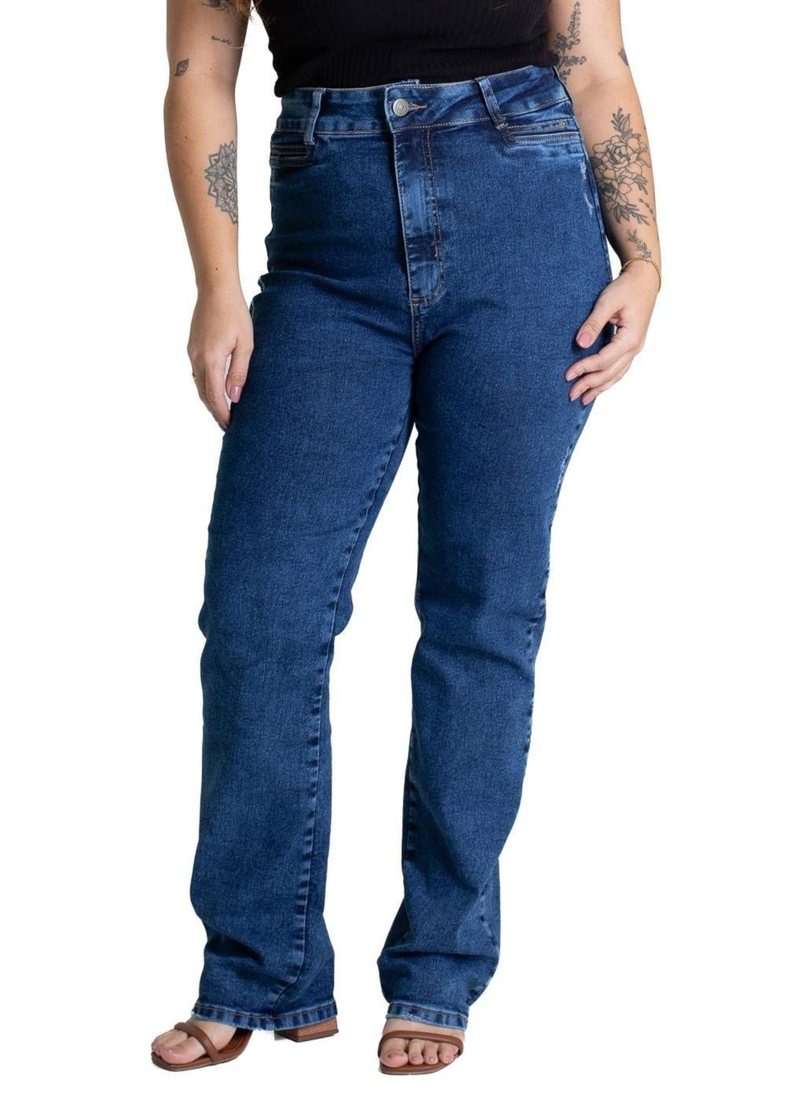 Calça Jeans Sawary Plus Size Reta – 280938 – Azul – Sawary