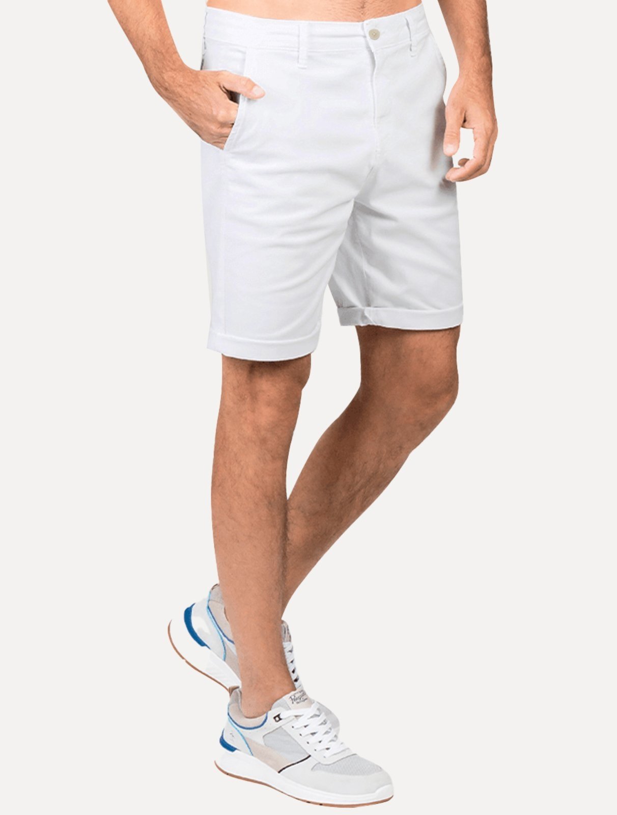 Bermuda Original Penguin Masculina Sarja Chino Elastano Branca