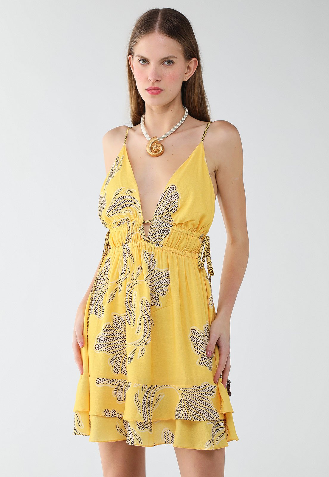 Vestido Feminino Dress To Estampa Laguna Mix Amarelo