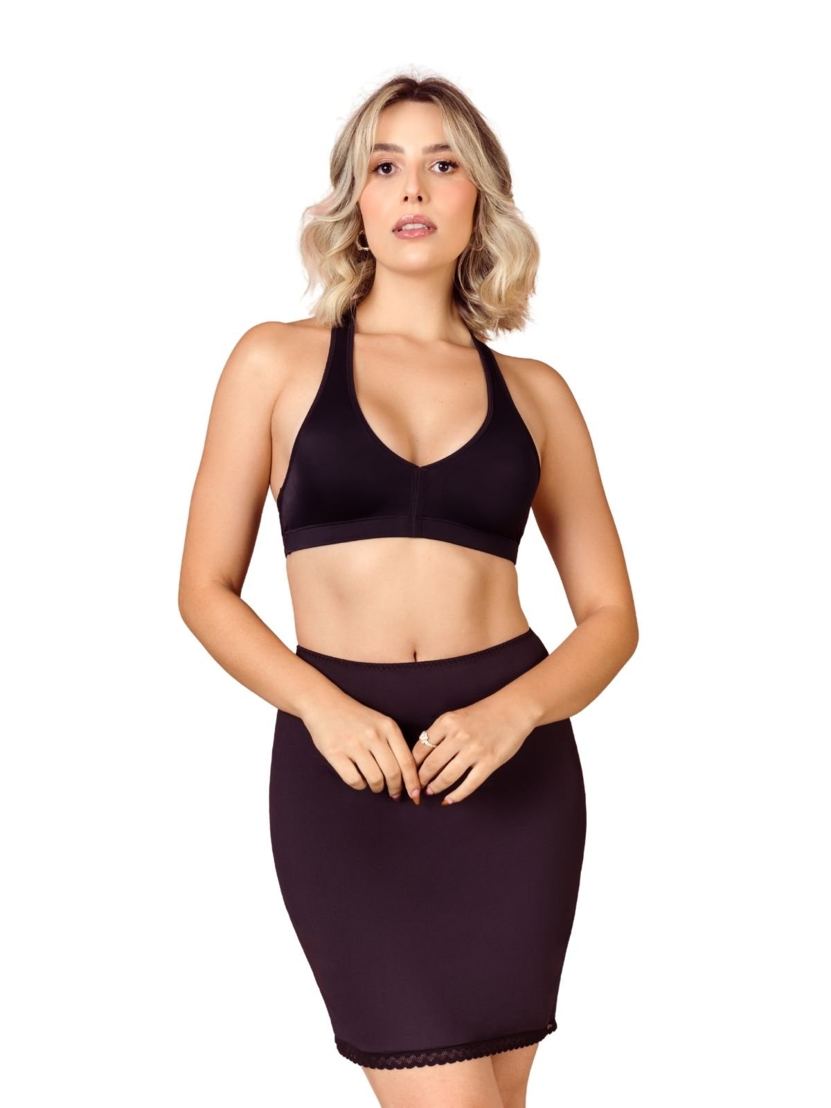 Saia Anágua Segunda Pele Feminina Saiote Moda Evangélica Shanty Lingerie Preto