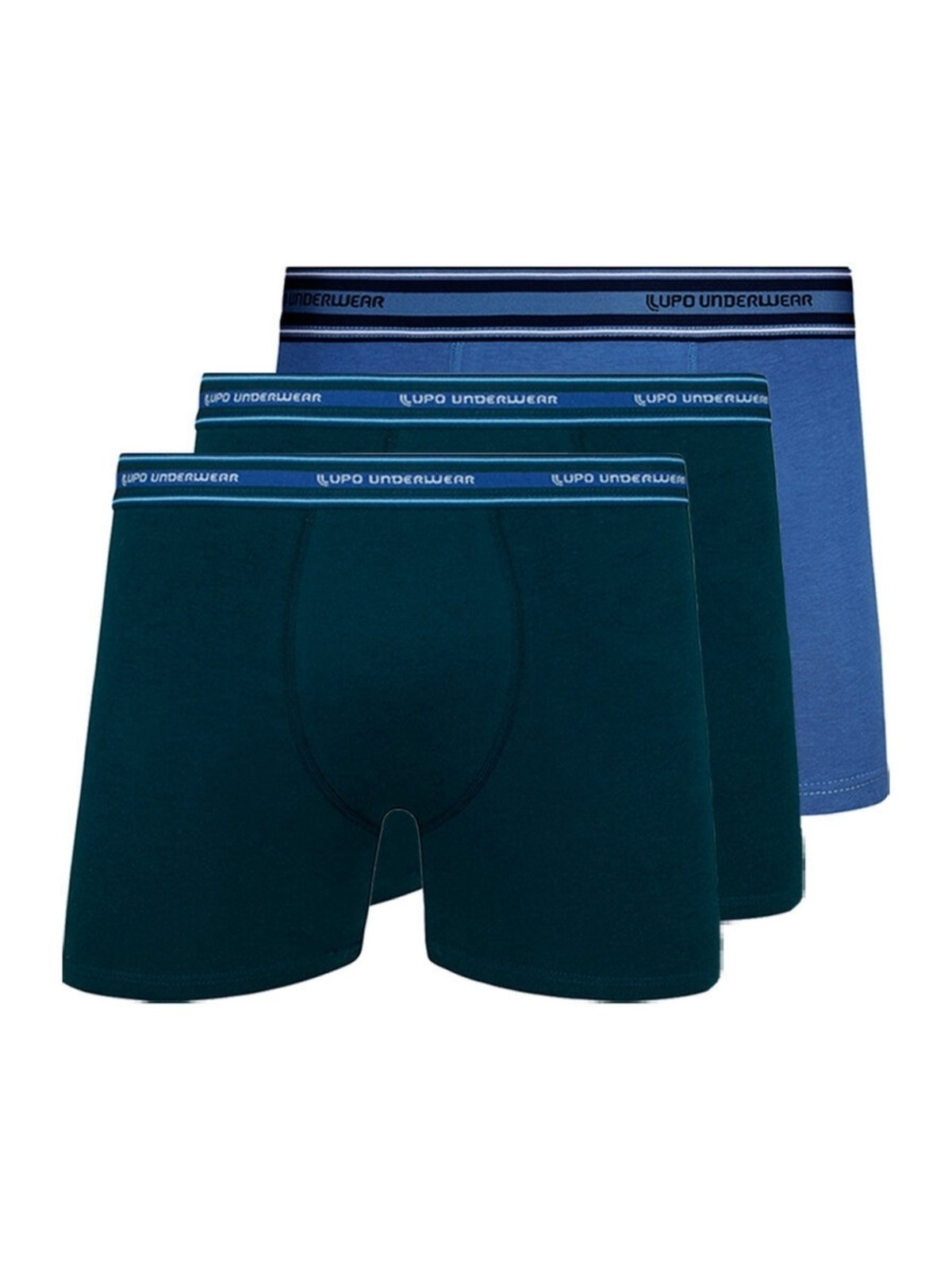 Kit com 3 Cuecas Boxer Lupo 523-003 Azul