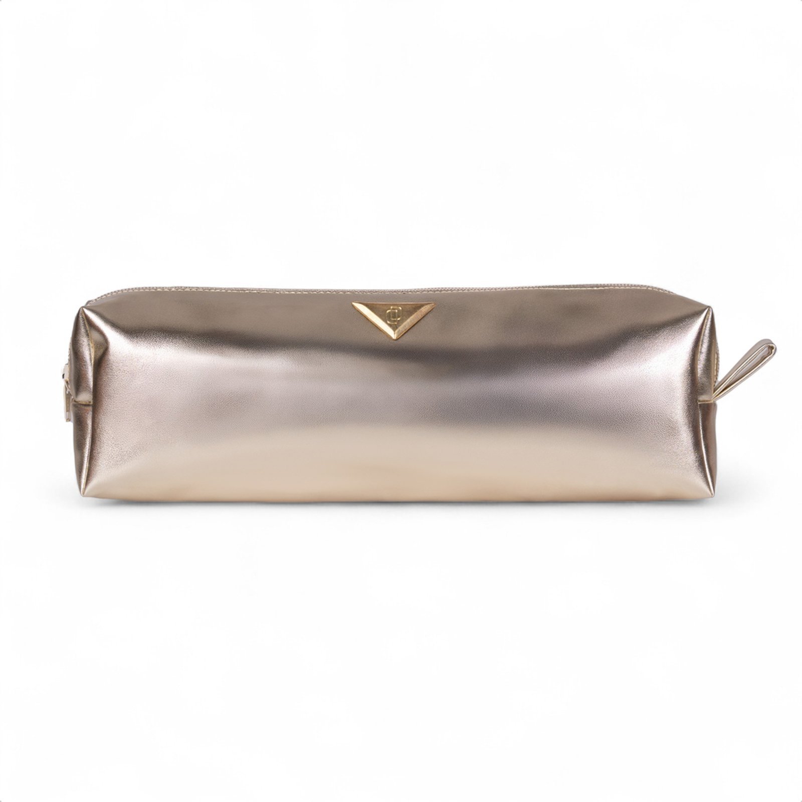 Vista 2 Bolsa Nécessaire Feminina Média Viagem Funcional Metalizada Dourada Domidona preto Domidona preto