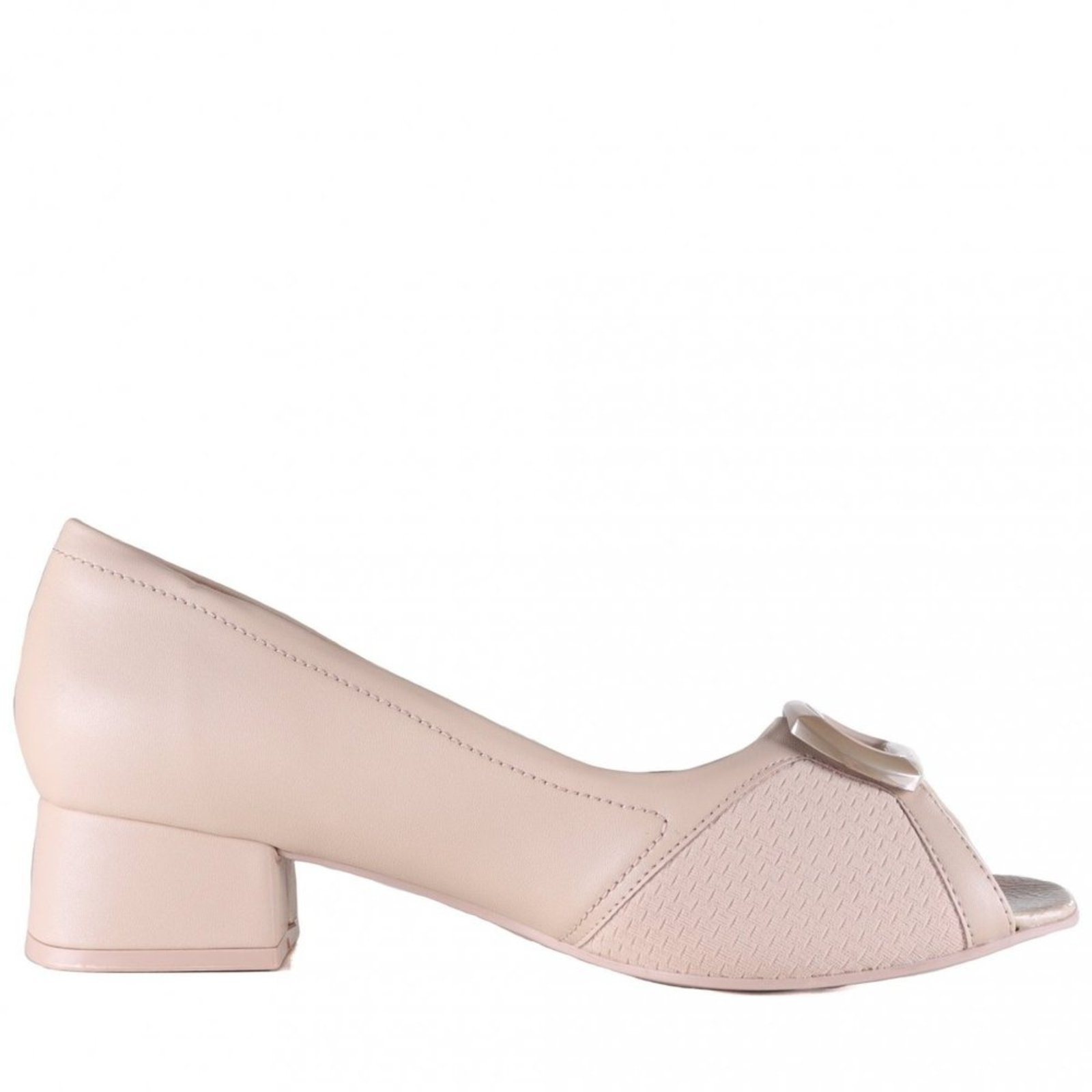 Sapato Feminino Comfortflex Peep Toe 25-64301 Comfortflex Bege