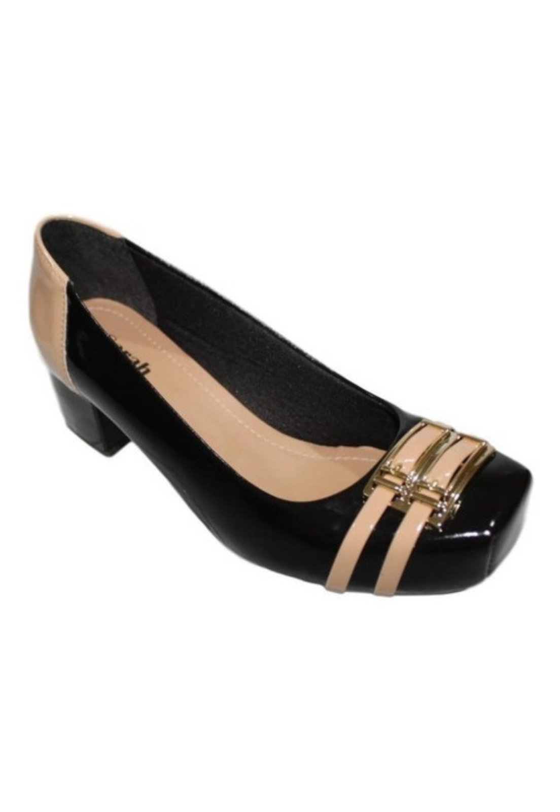 Sapato Feminino Confortavel Salto Baixo Medio Grosso 4042