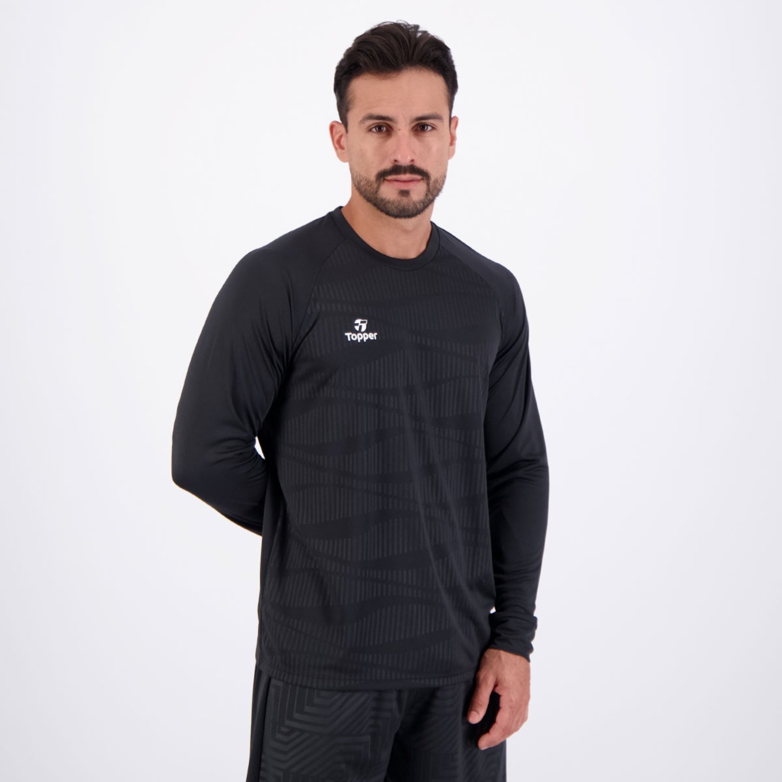 Vista 3 Camisa Topper Goleiro Classic IV Manga Longa Preta preto Topper preto
