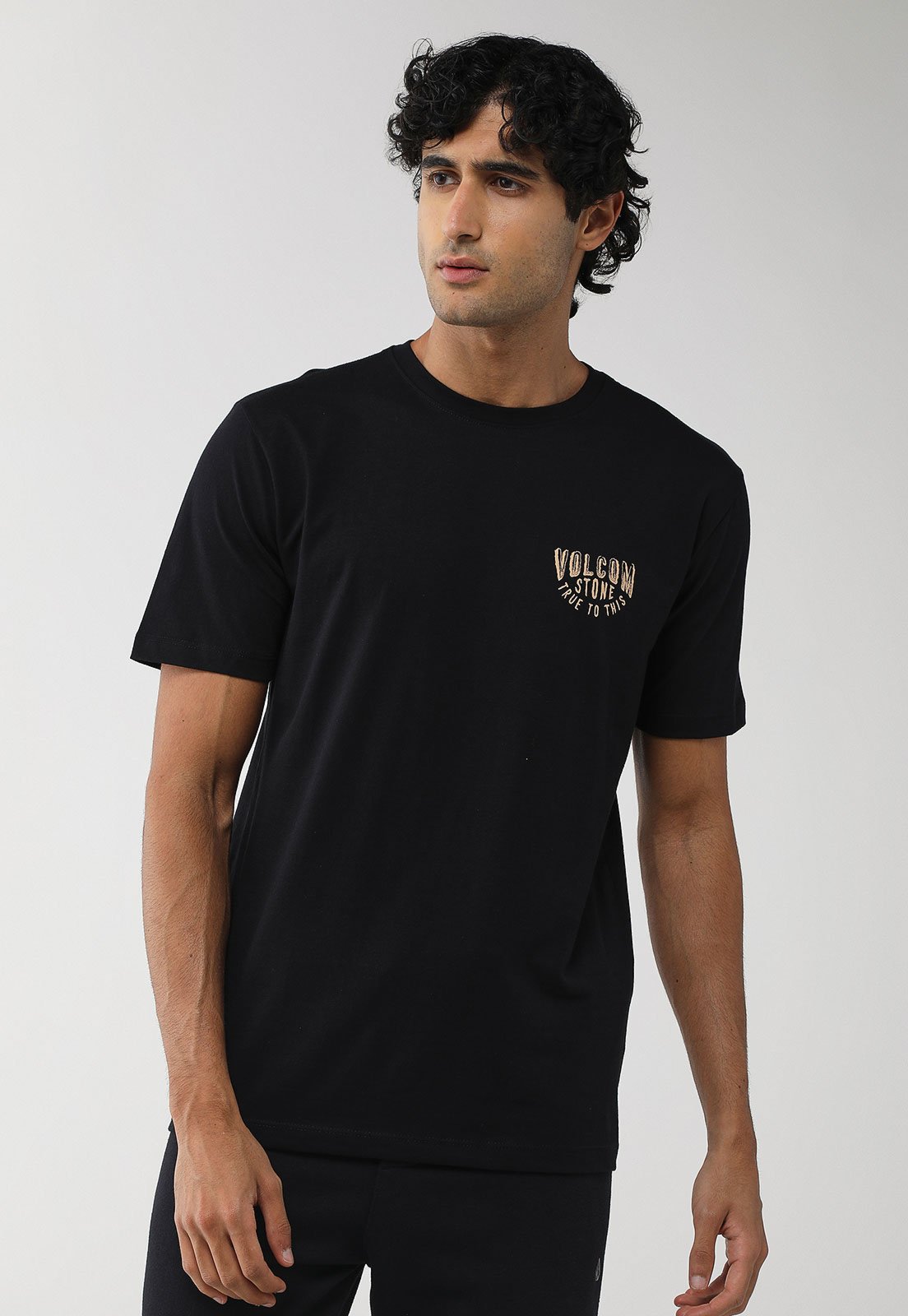 Camiseta Masculina Volcom Silk MC Stone True To This Preta