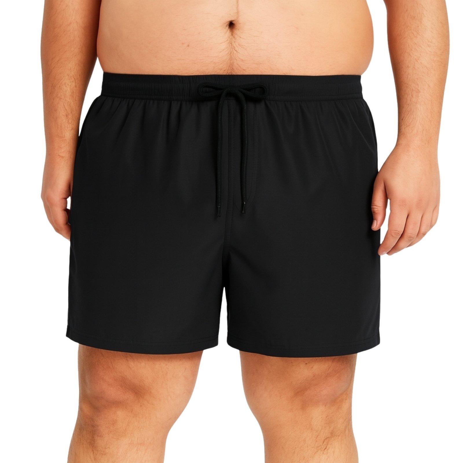 Vista 3 Kit 4 Short Bermuda Masculina Plus Size Moda Praia Calor Verão G1 G2 Liso Relaxado preto Relaxado preto