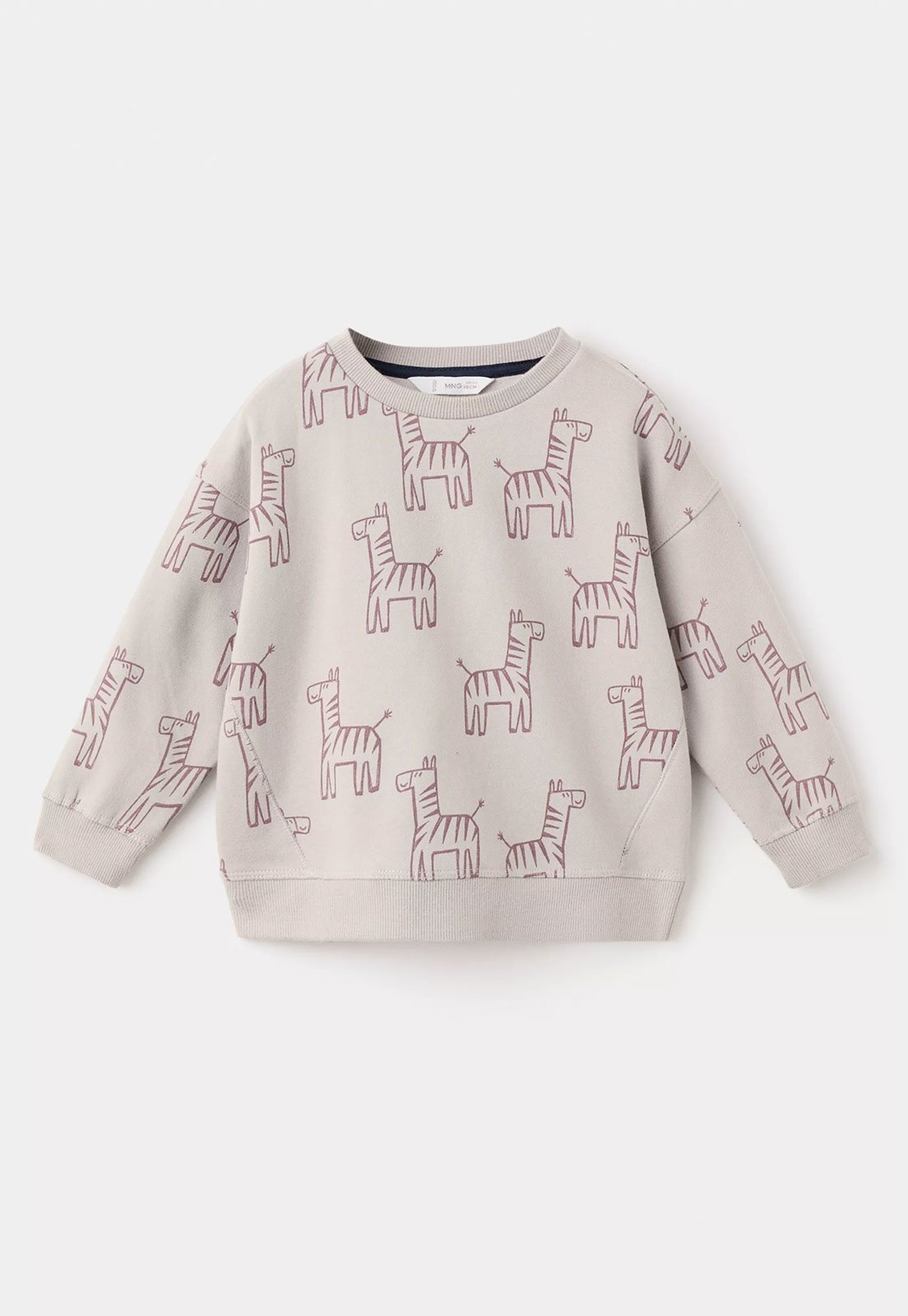 Infantil - Blusa de Moletom MANGO Estampa de Zebras Bege