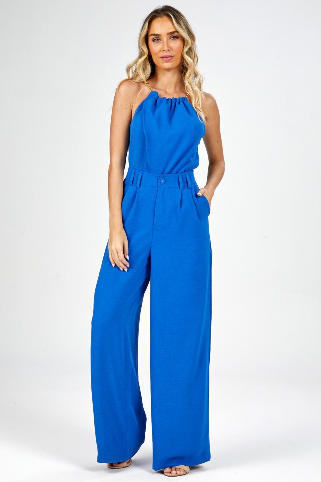 Calça PKS Wide Leg Azul Royal