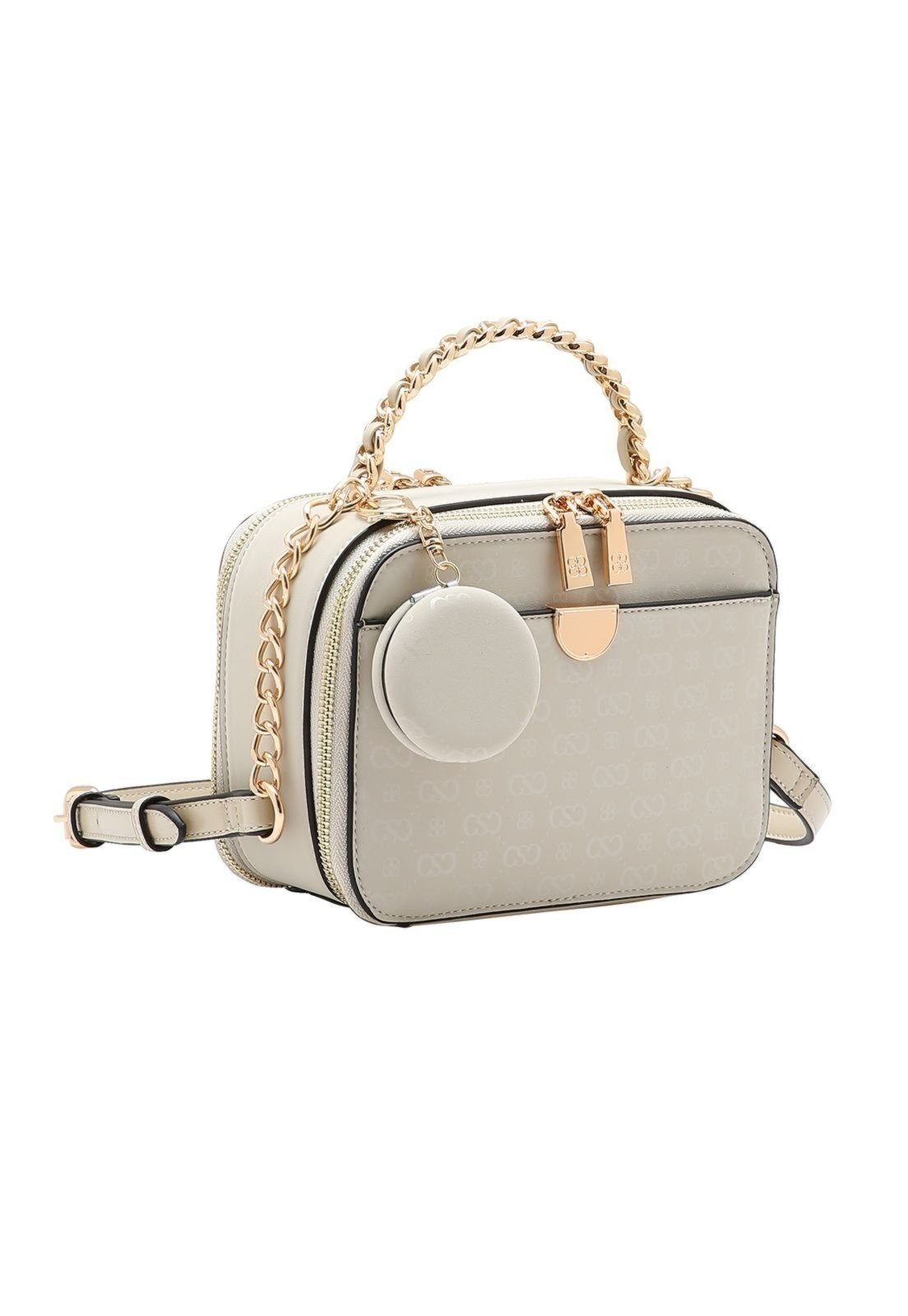 Bolsa Feminina Chenson Relevo Monograma Transversal 3485435 Nude