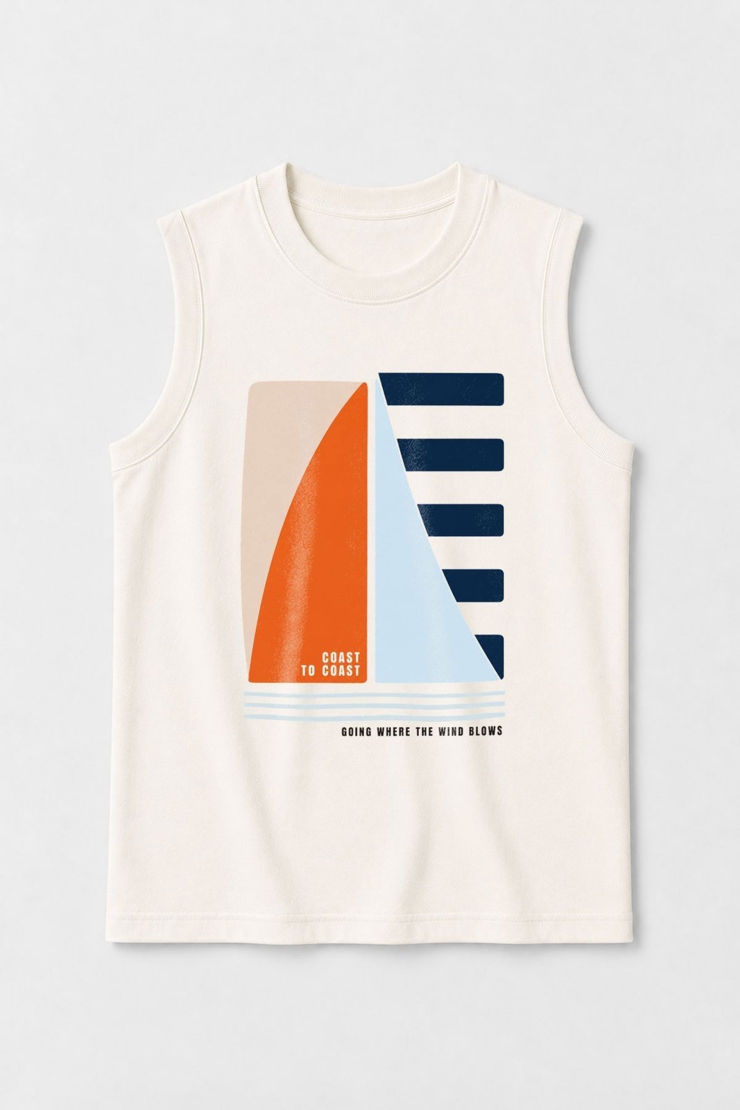 Infantil - Camiseta Regata Masculina Algodão Off White - Coast To Coast - Babei no Look