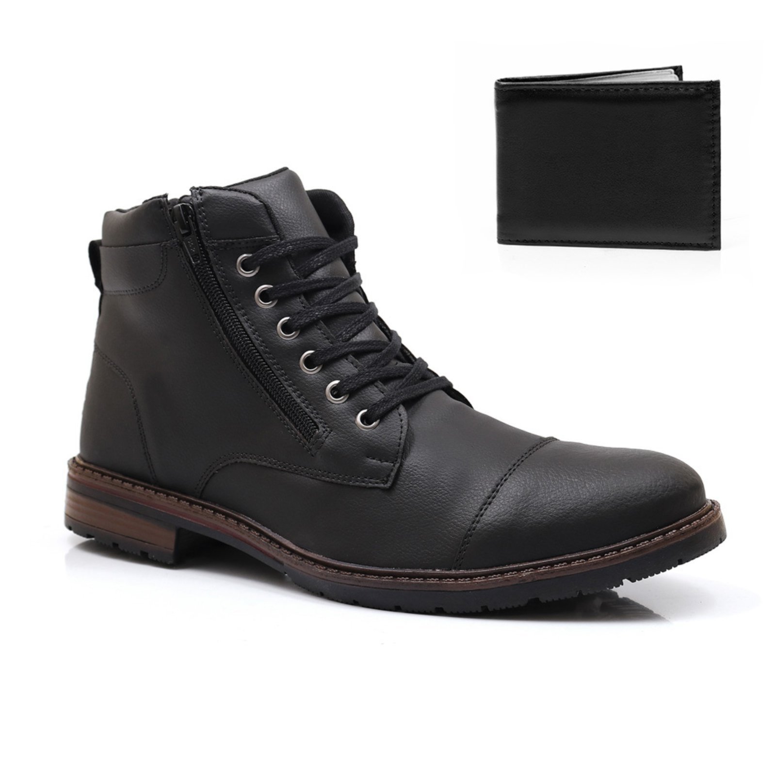 Bota Masculina Bredeni Com Ziper State Com Carteira Preto