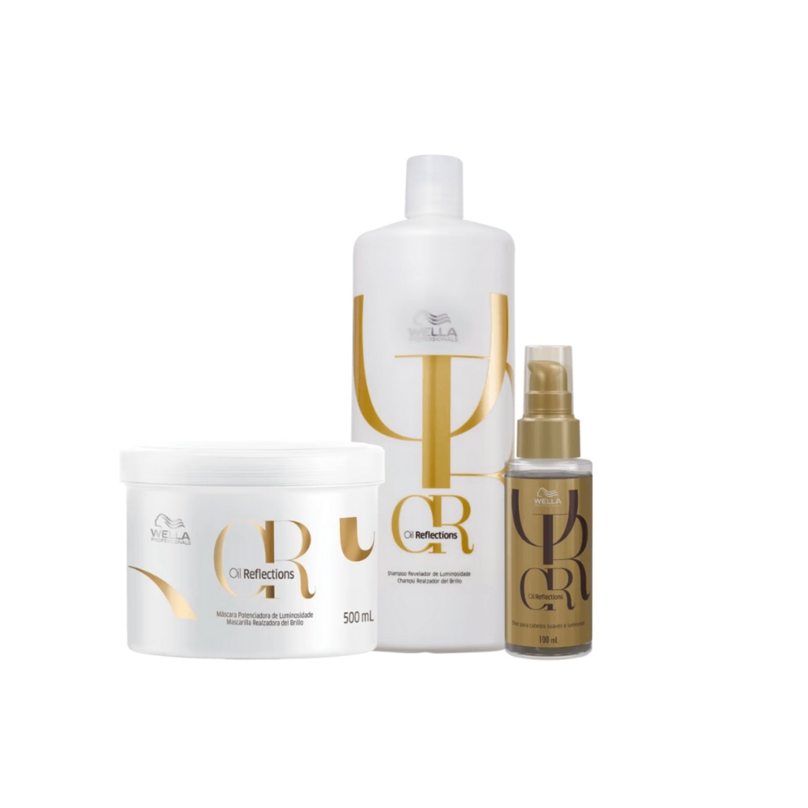 Vista 2 Kit Wella Professionals Oil Reflections (3 Produtos) branco Wella branco