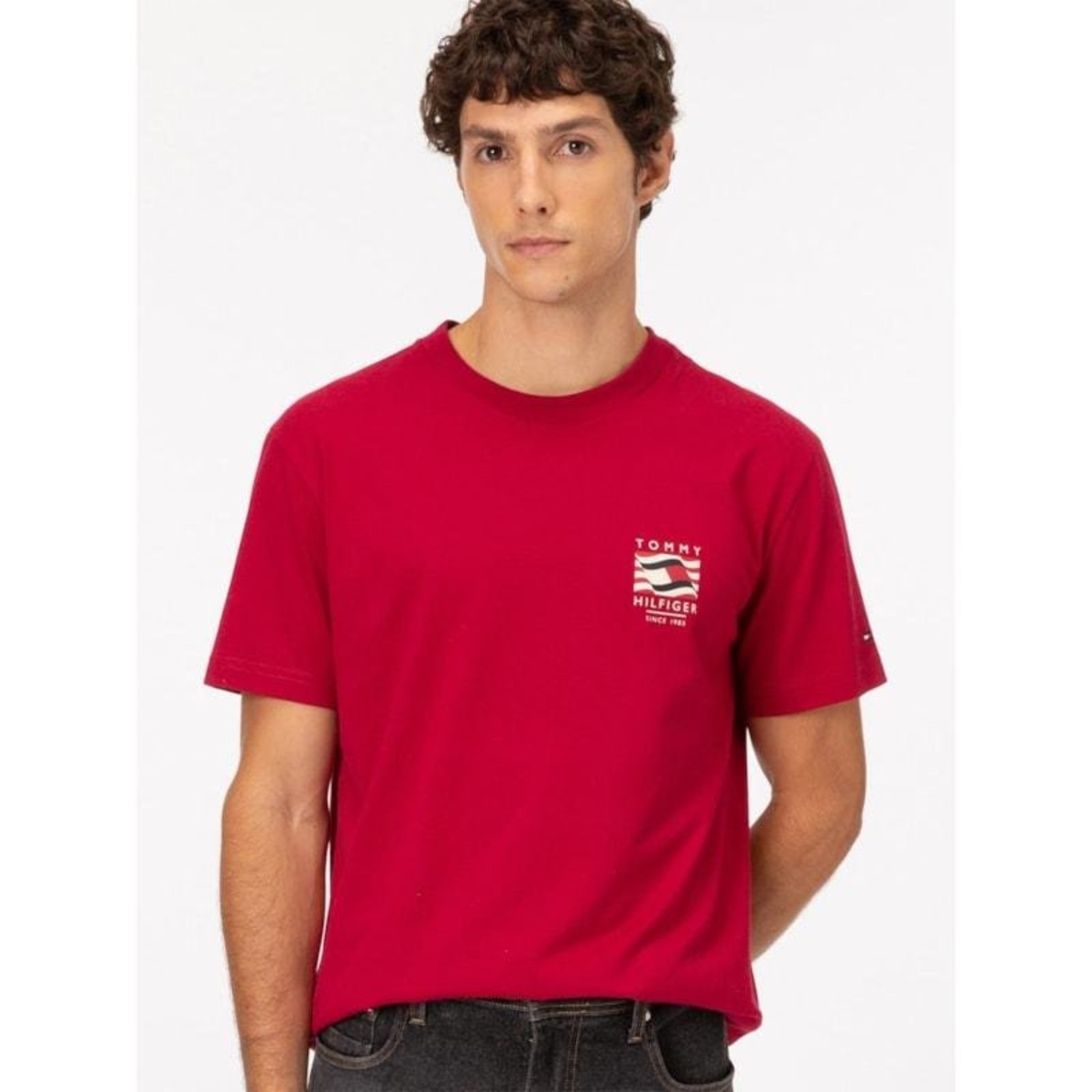 Camiseta Bandeira Ondulada Vermelho