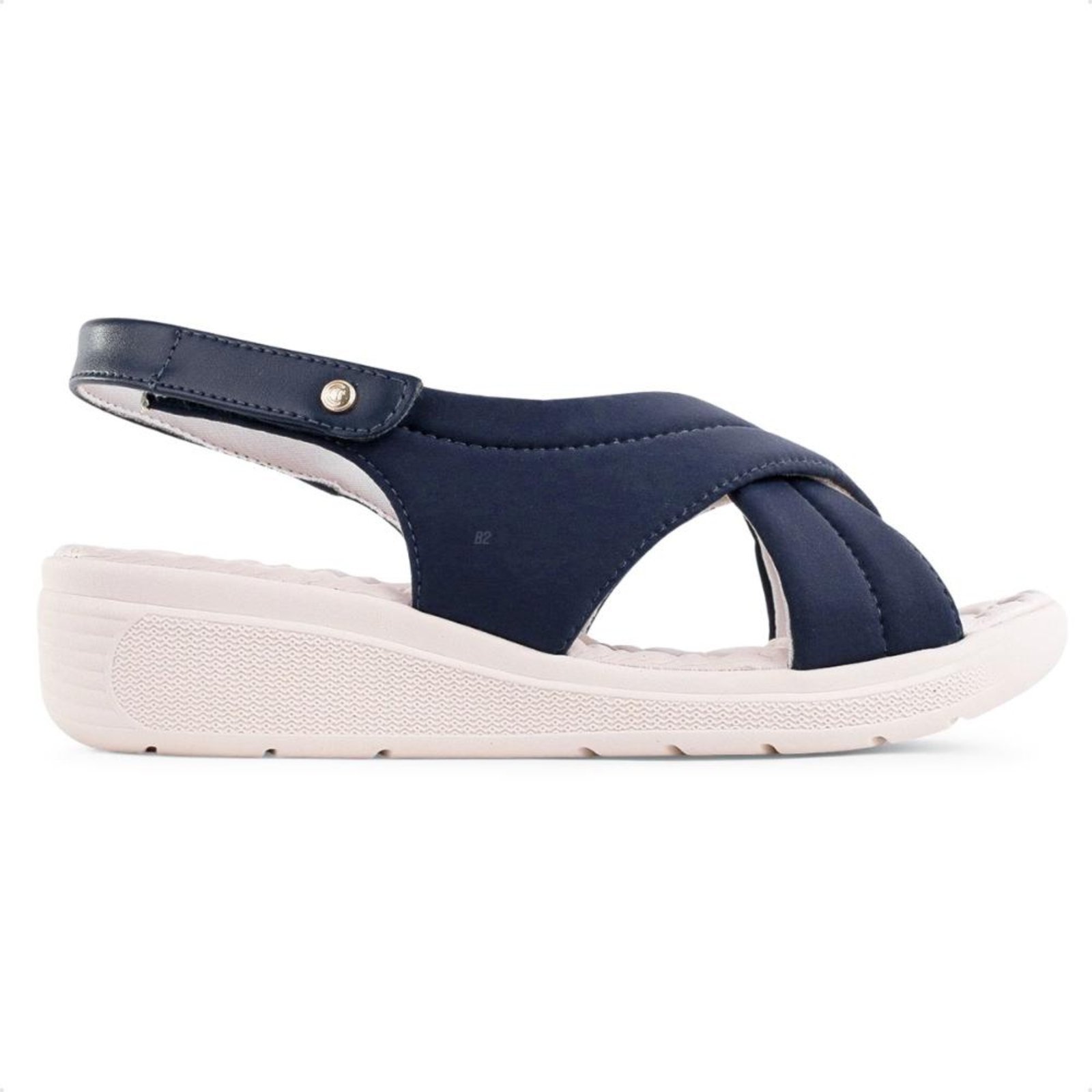 Sandália Comfortflex Tiras Cruzadas Feminina Azul Marinho