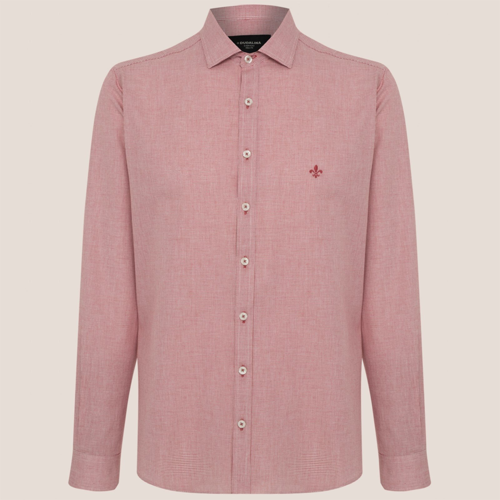 Camisa Dudalina Comfort Listrada Ve26 Vermelho Masculino