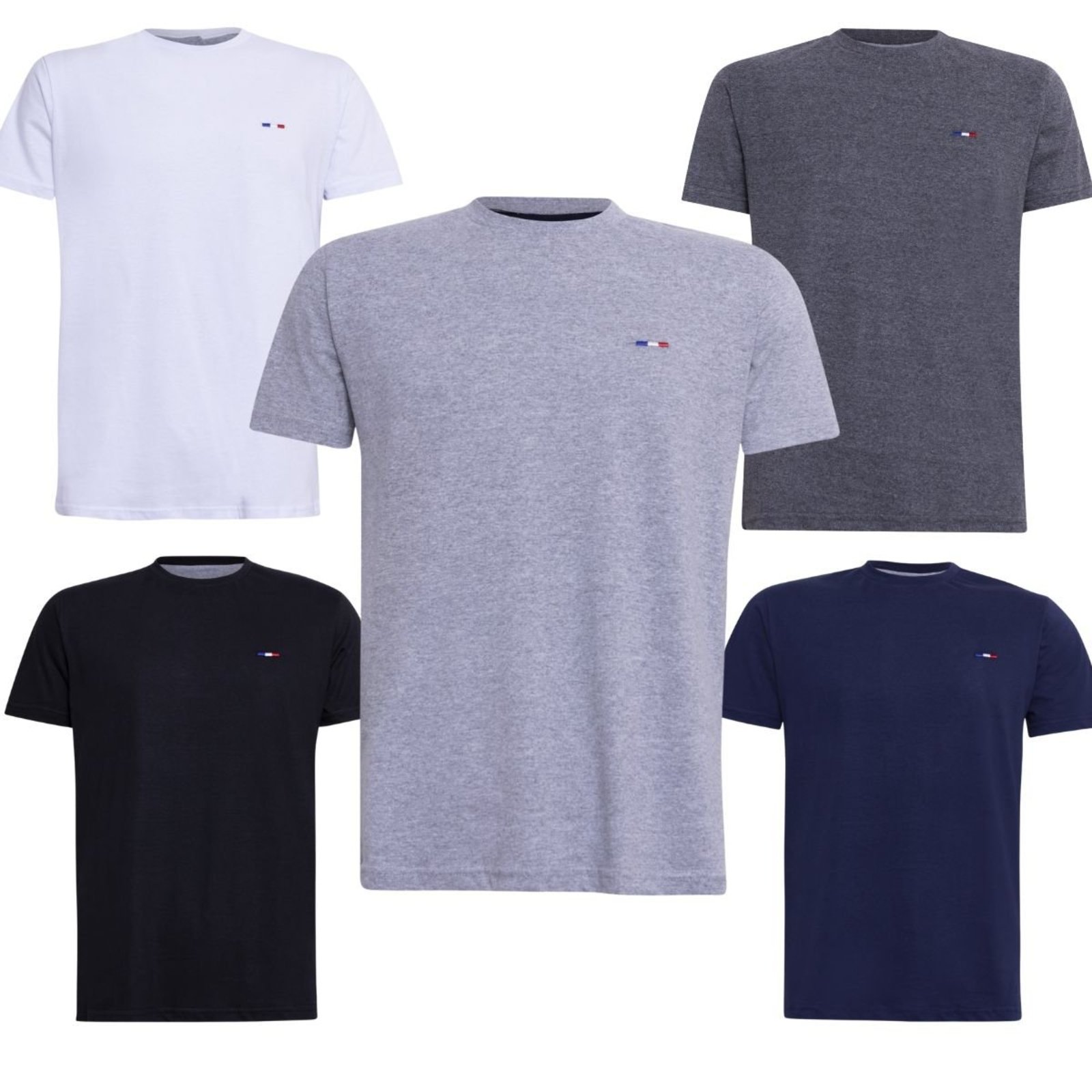 Kit 5 Camisetas Masculinas Industrie no Estilo Tommy Básica Algodão Premium Preto