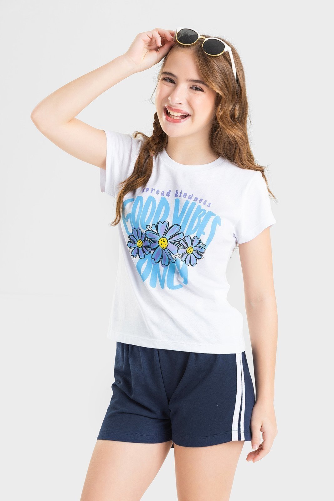 Infantil - Conjunto Juvenil Verão Feminino Good Vibes