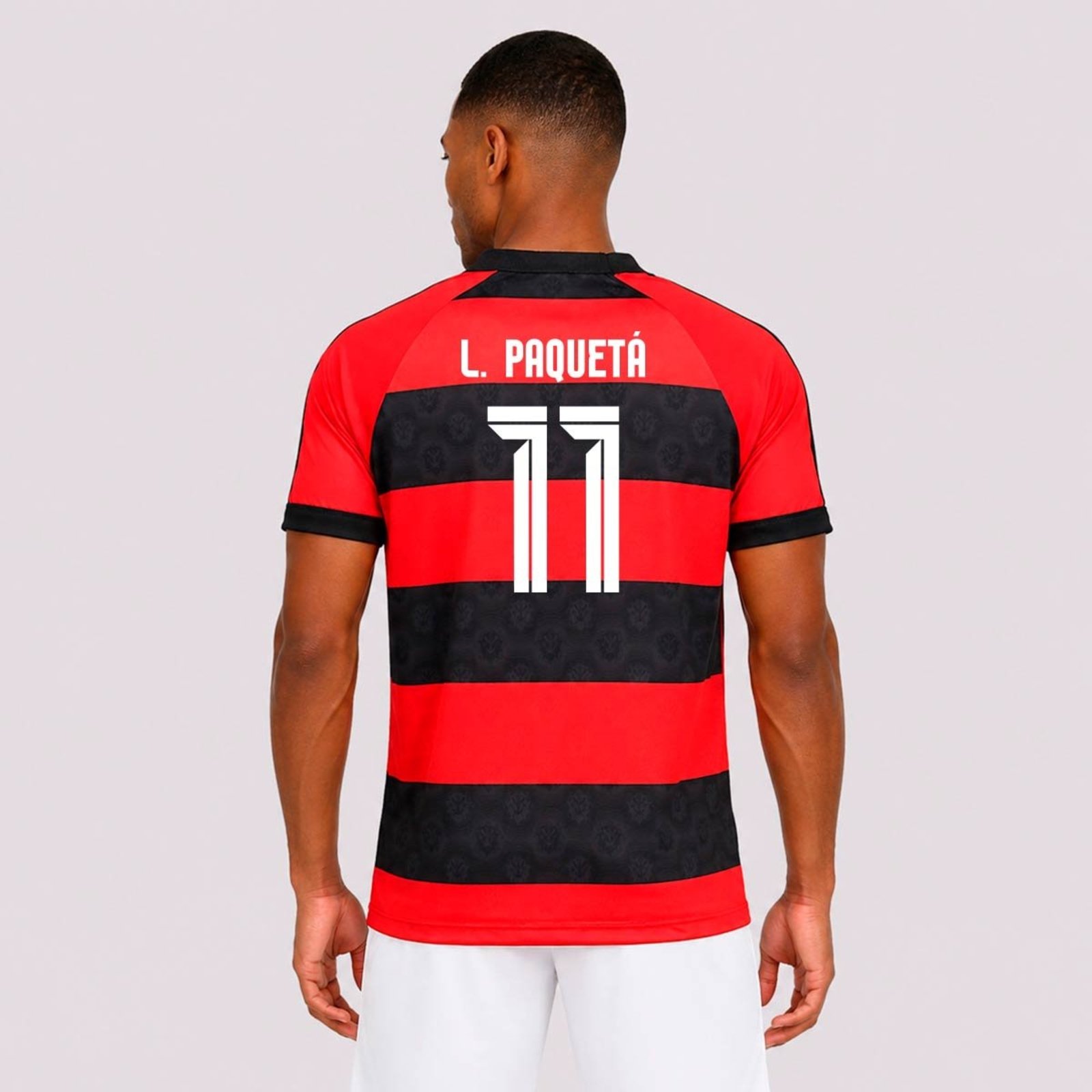 Camisa Flamengo Rastro Preta e Vermelha 11 L. Paquetá