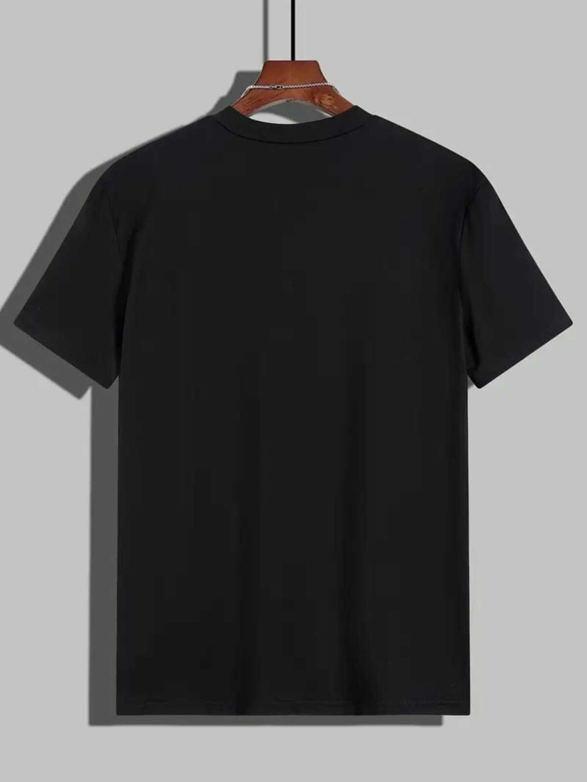 Vista 3 Camiseta Estampada USA Bandeira Safira Moda Algodão preto Safira Moda preto