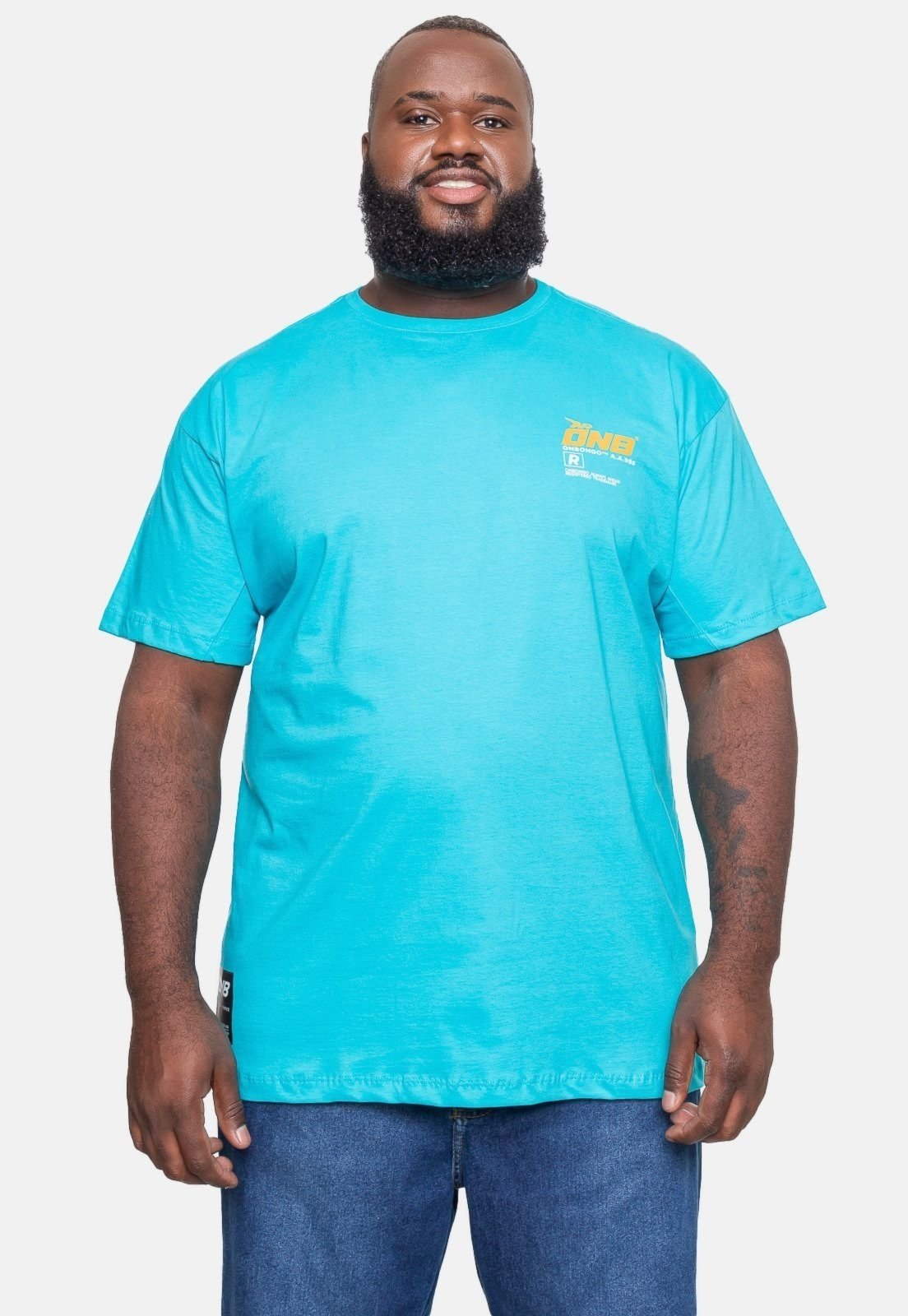 Camiseta Onbongo Plus Size Rover Azul Turquesa