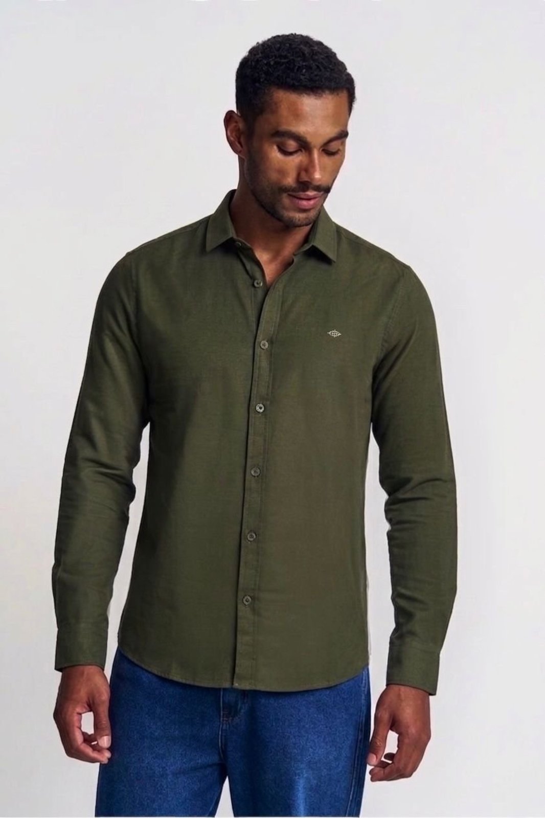 Camisa Slim Masculina Manga Longa Triton Verde Gaffa