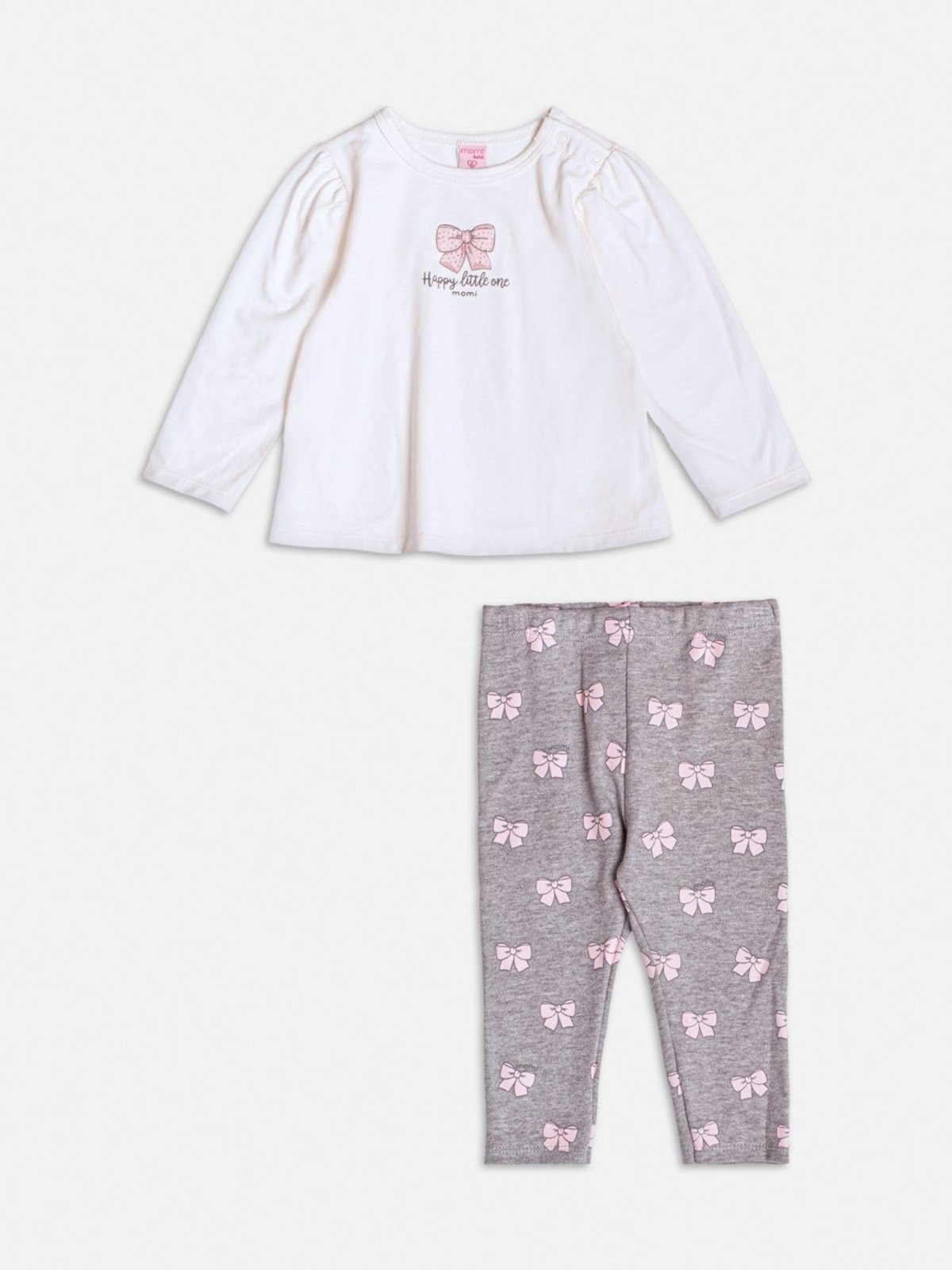 Infantil - Conjunto Cinza de Laço e Strass