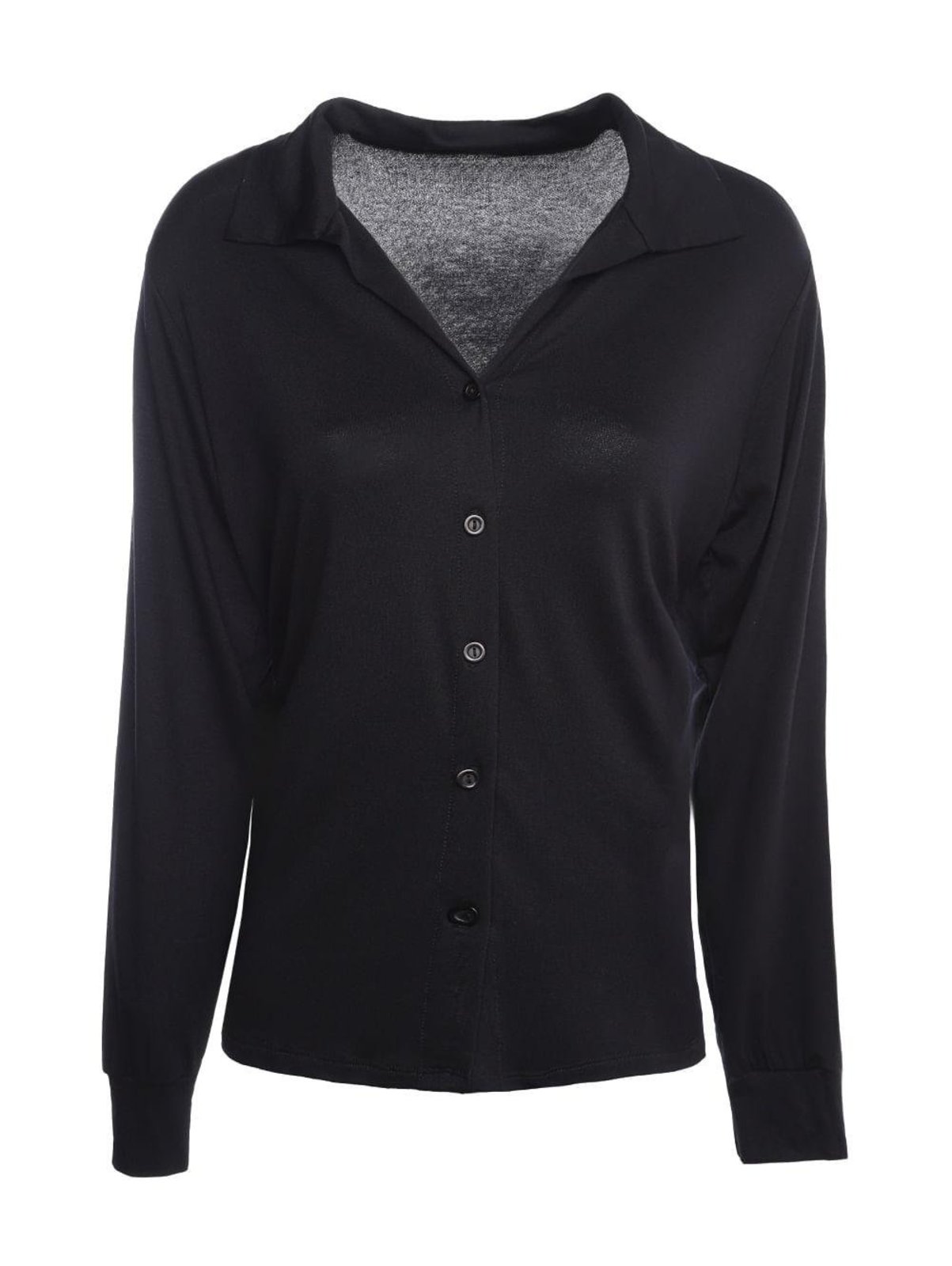 Camisa Manga Longa Feminina Autentique Preta Viscose Elastano