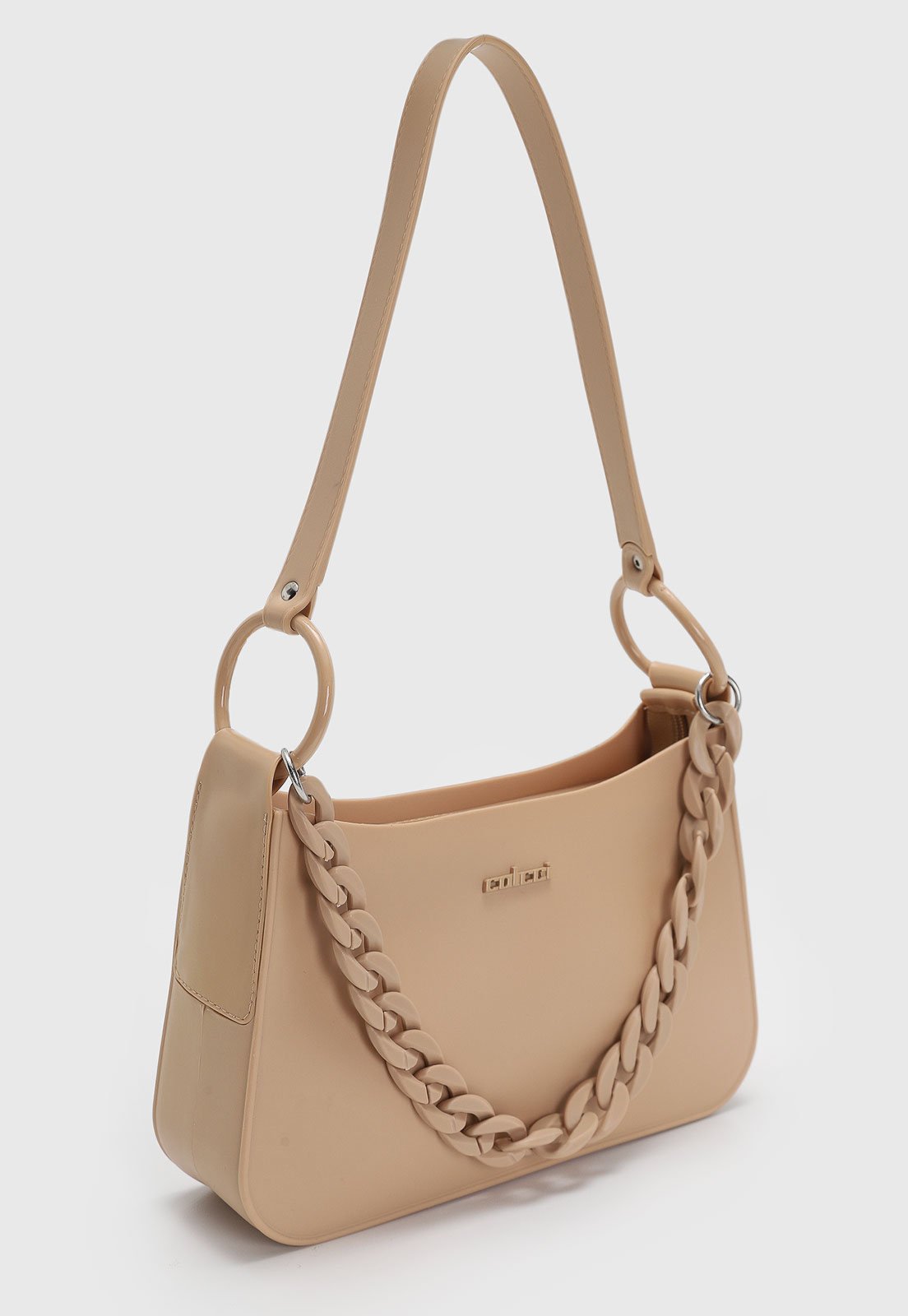 Vista 3 Bolsa Feminina Colcci Alça Corrente bege Colcci bege
