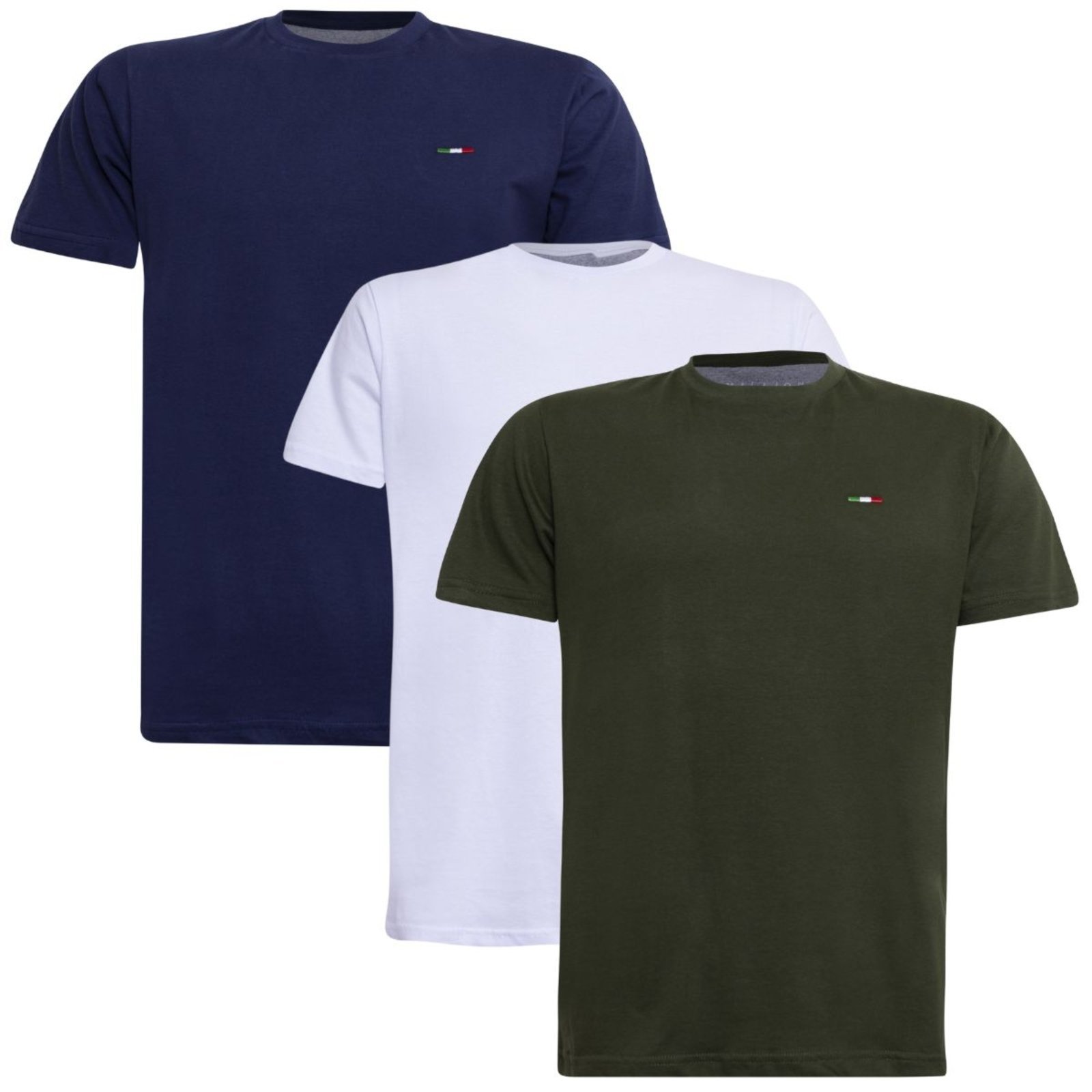 Kit 3 Peças Camisetas Básicas Masculina FMF em Algodão Premium no Estilo Tommy Bordado Itália