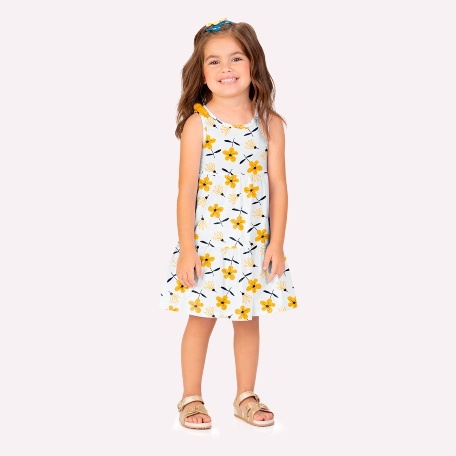 Infantil - Vestido Menina Flores Kyly
