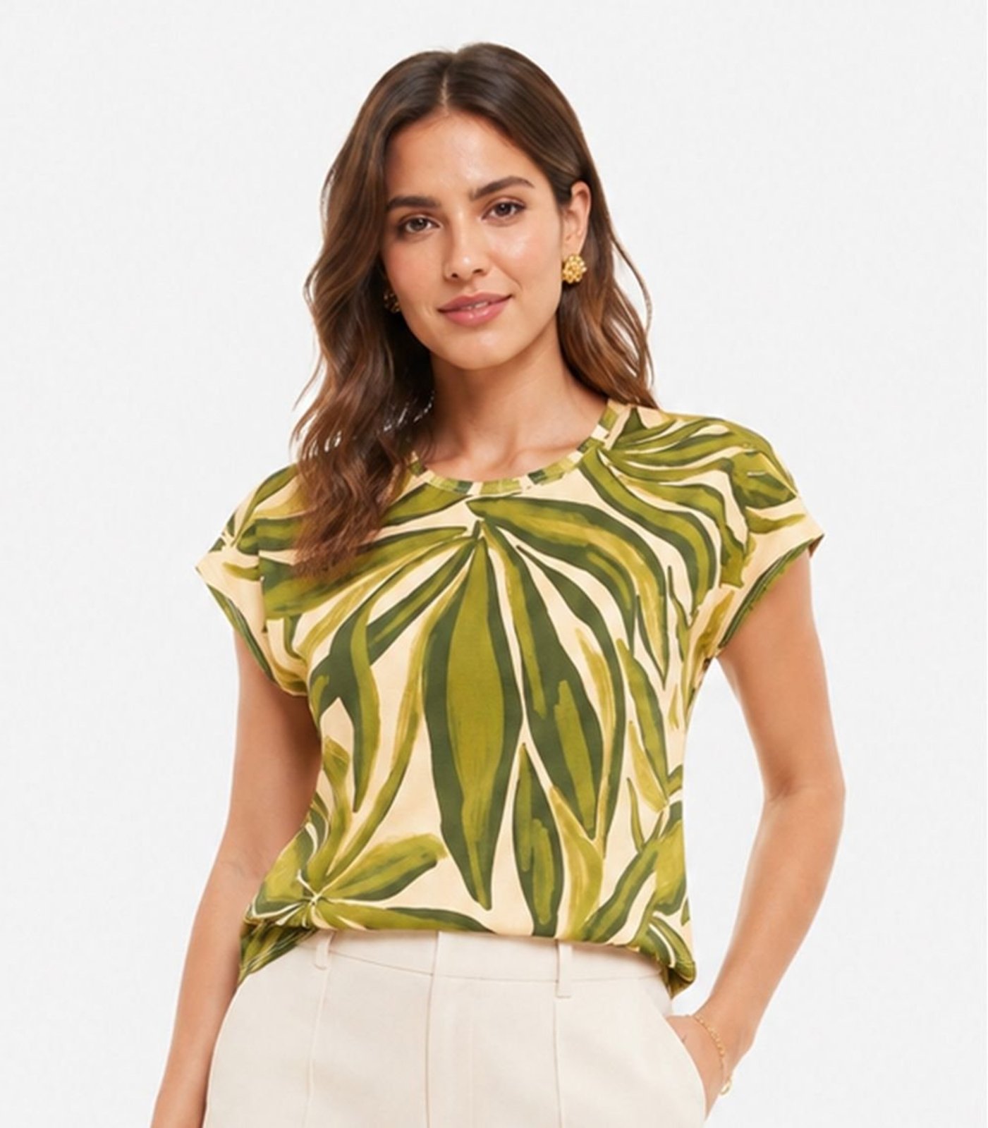 Blusa Feminina Estampada Infinita Cor Verde