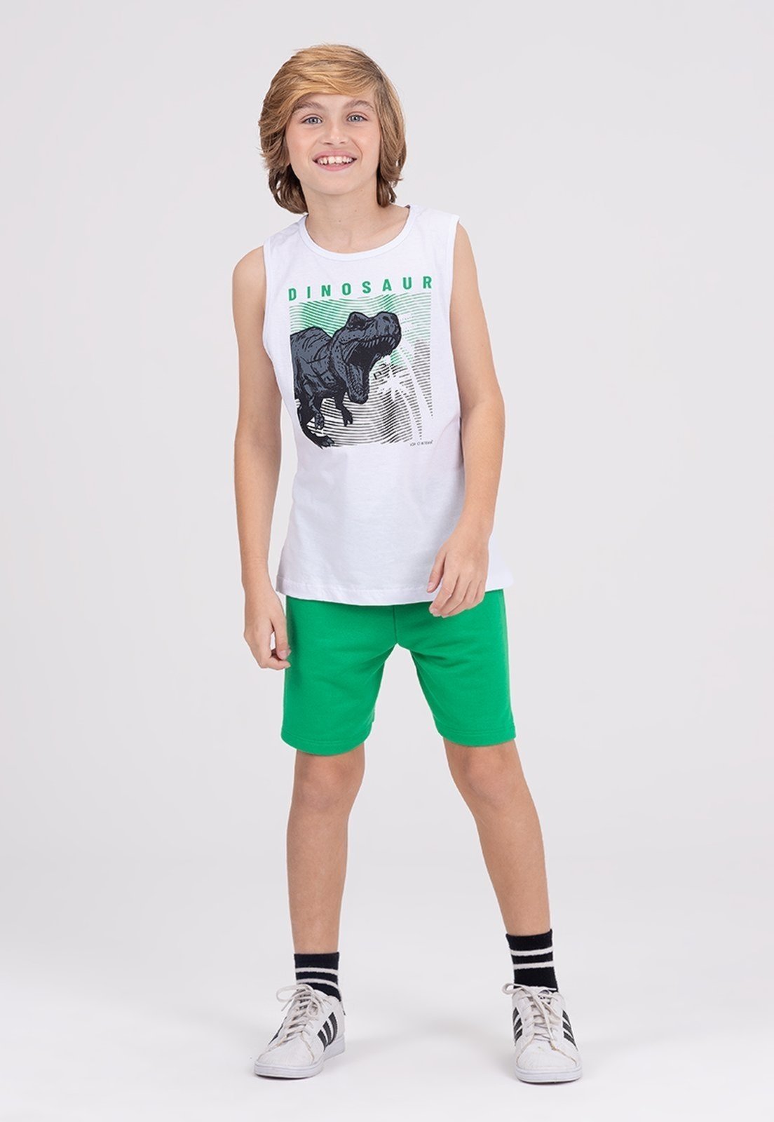 Infantil – Conjunto Regata Dinosaur Branco