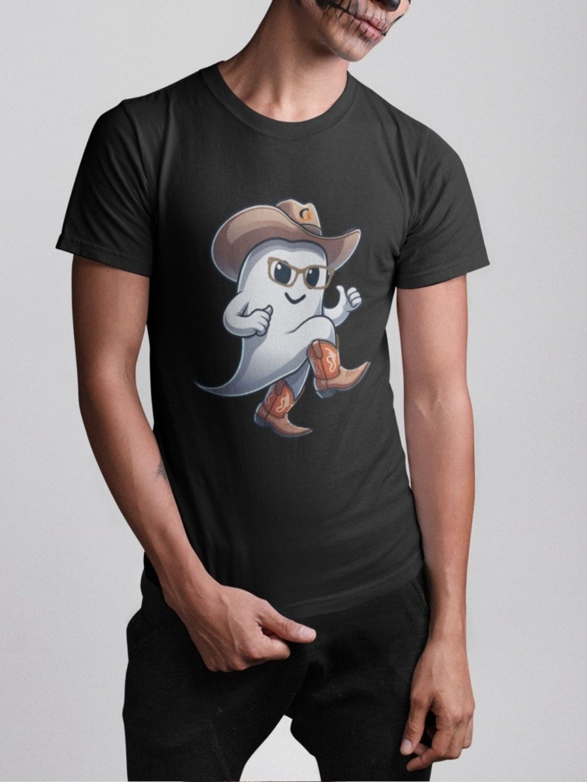 Camiseta Básica Masculina GuGi Cowboy Fantasma Preto
